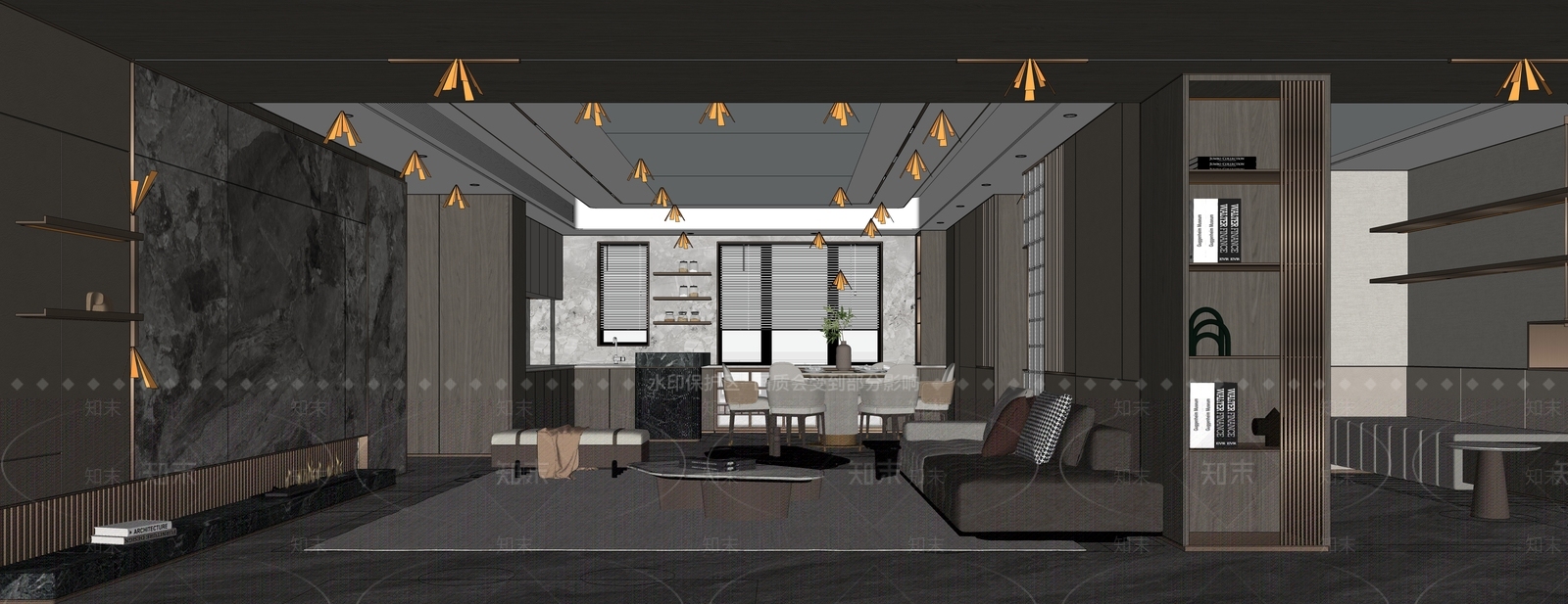 现代家居客厅SU模型下载【ID:1222284973】