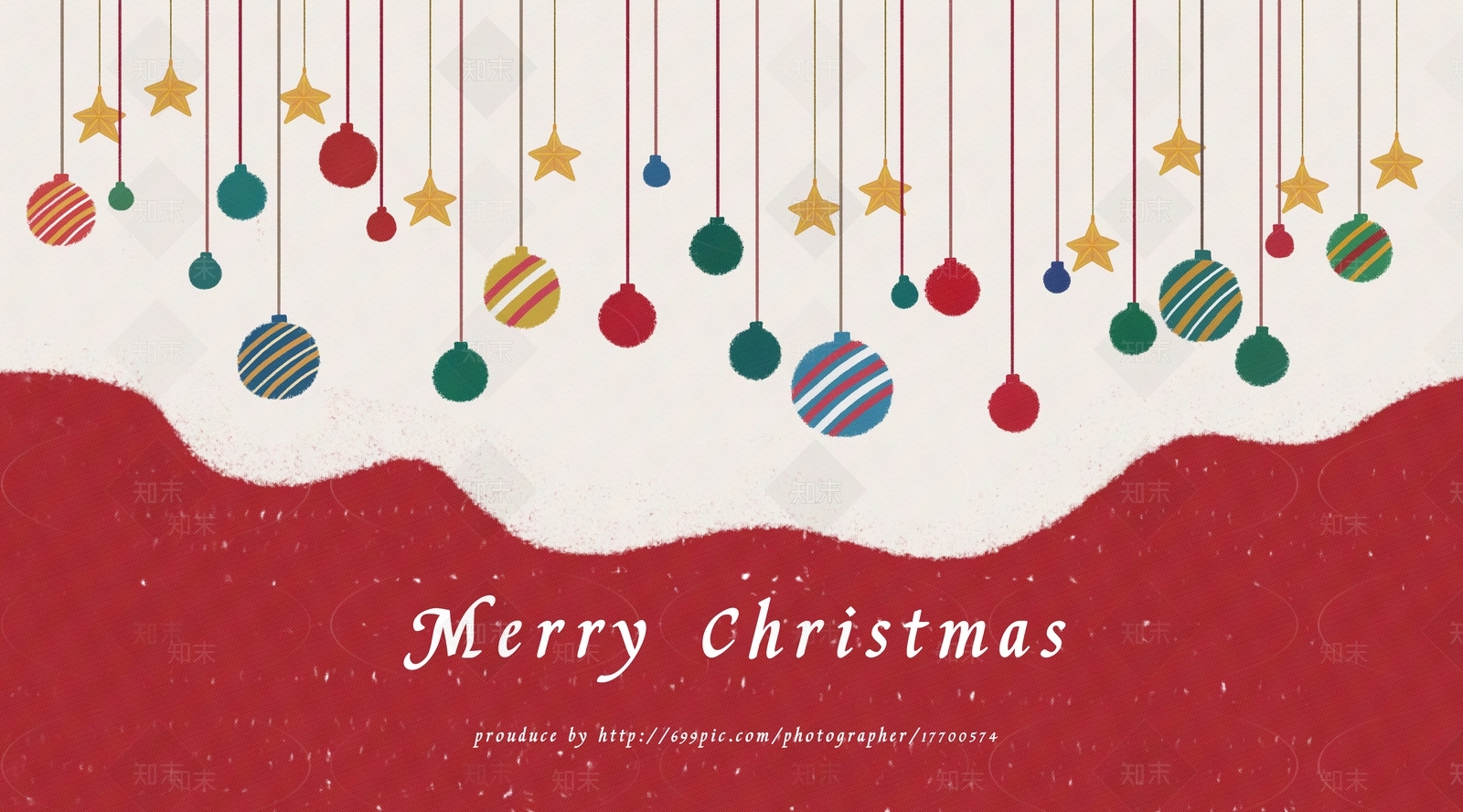 红色圣诞节彩球壁纸壁画贴图下载【ID:1154139262】