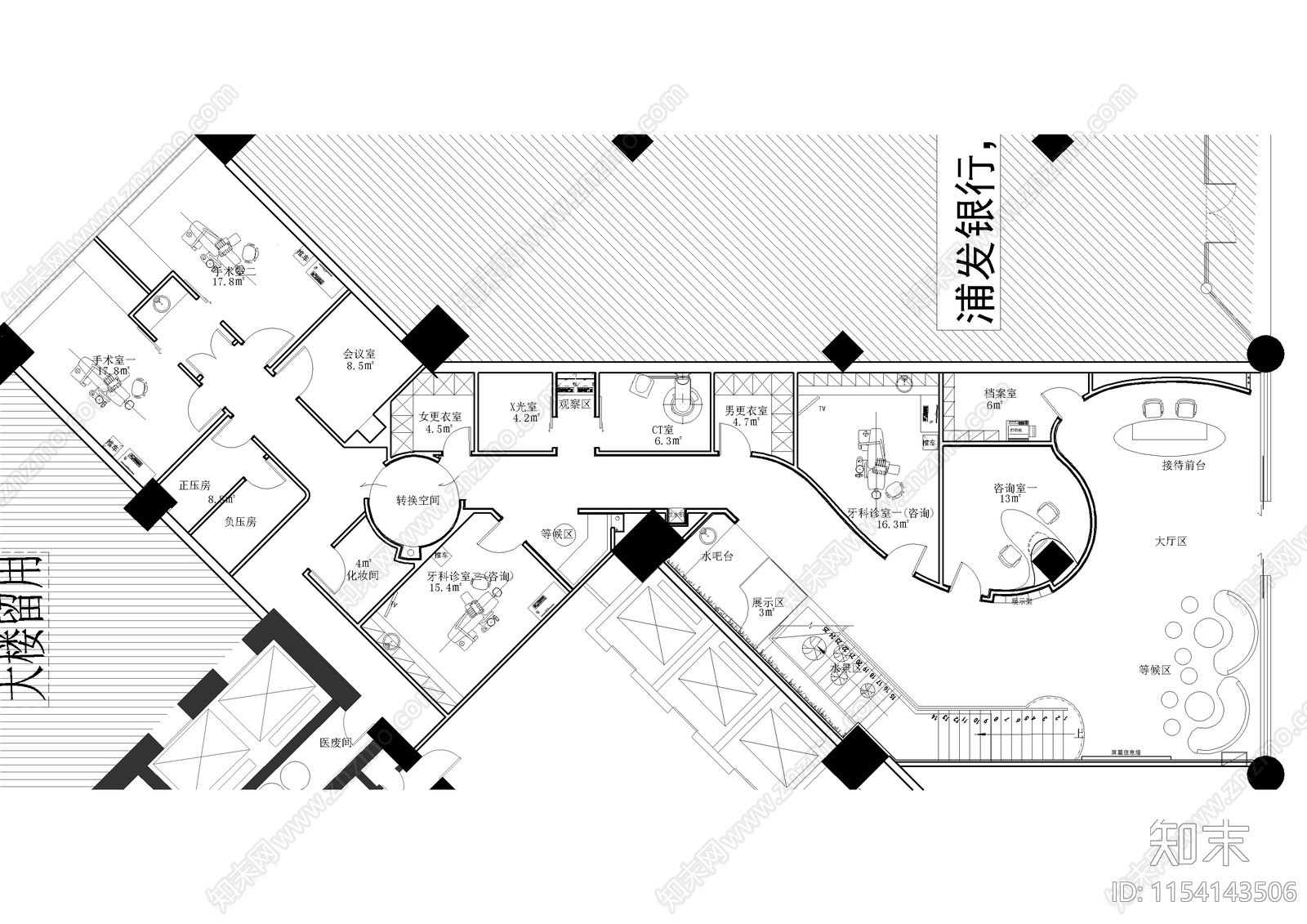 现代风格口腔医院cad施工图下载【ID:1154143506】