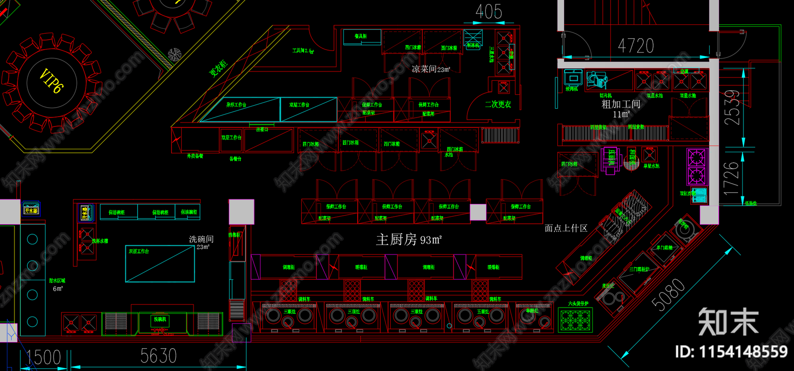 顺义大鸭梨餐厅设备平面图cad施工图下载【ID:1154148559】