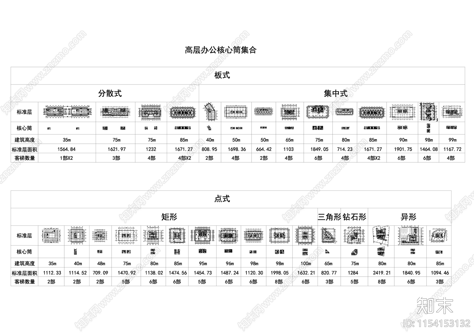 高层办公楼cad施工图下载【ID:1154153132】