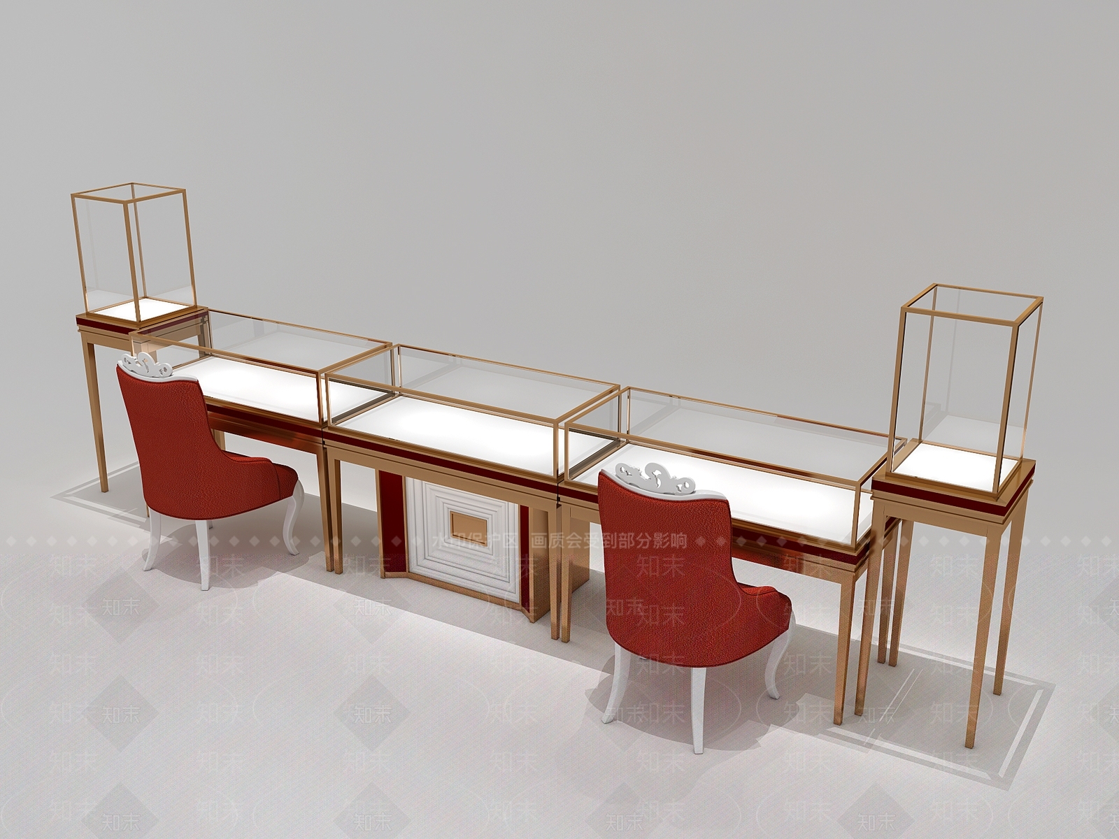 现代珠宝展示柜3D模型下载【ID:1154159929】