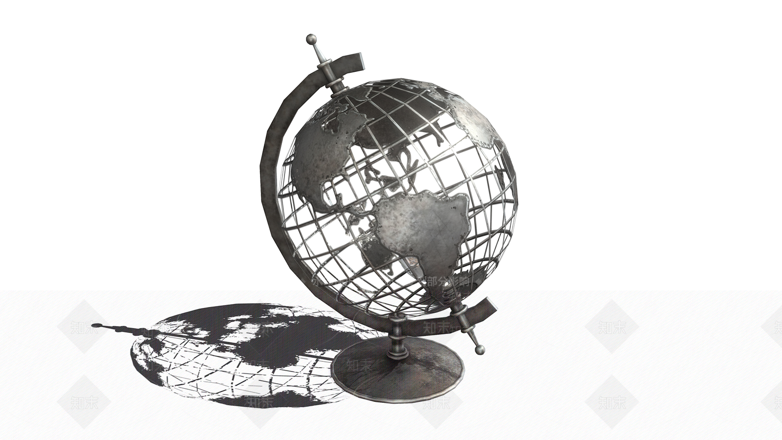 现代地球仪3D模型下载【ID:1154165110】