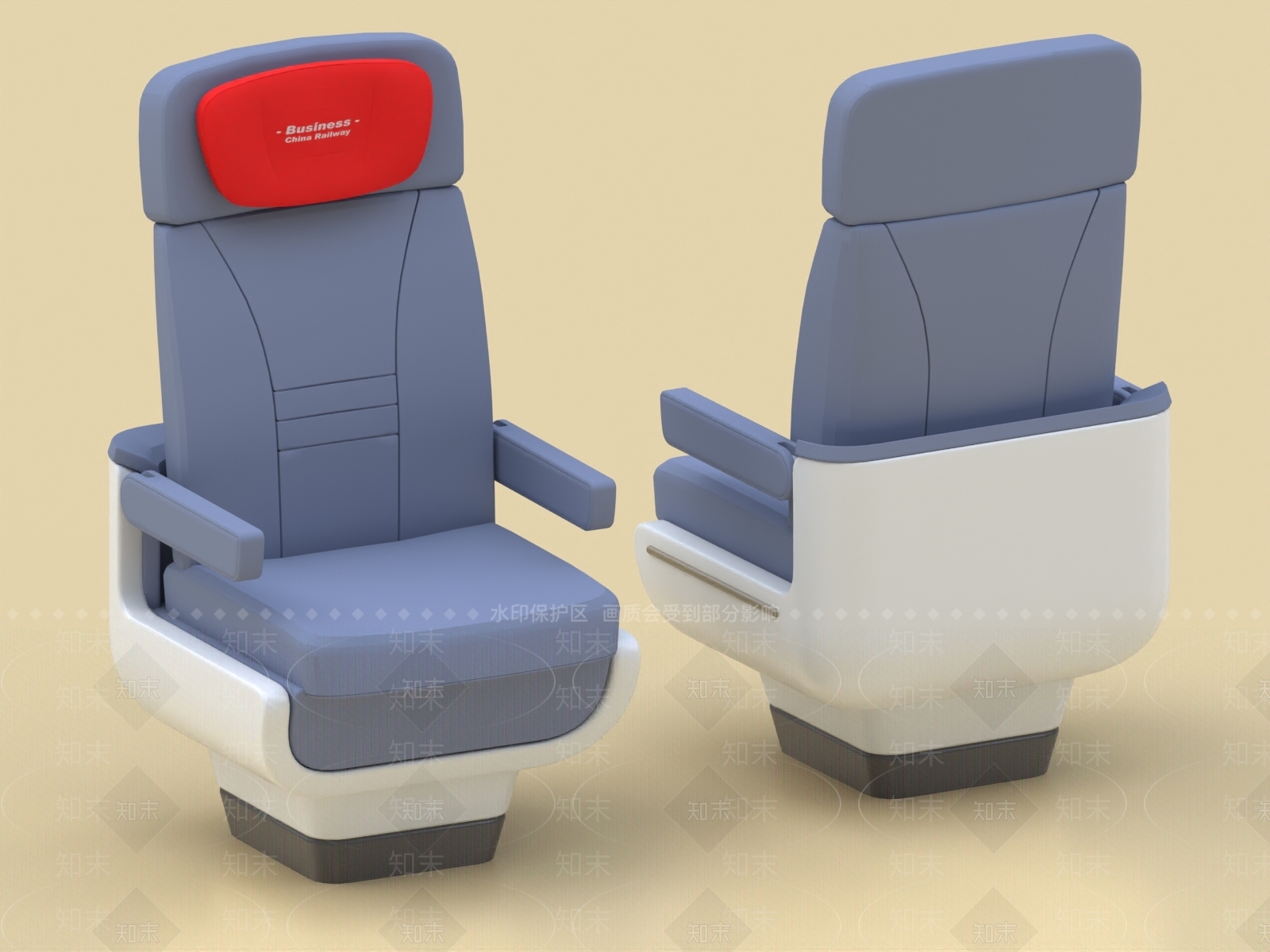 现代高铁座椅3D模型下载【ID:1154166836】