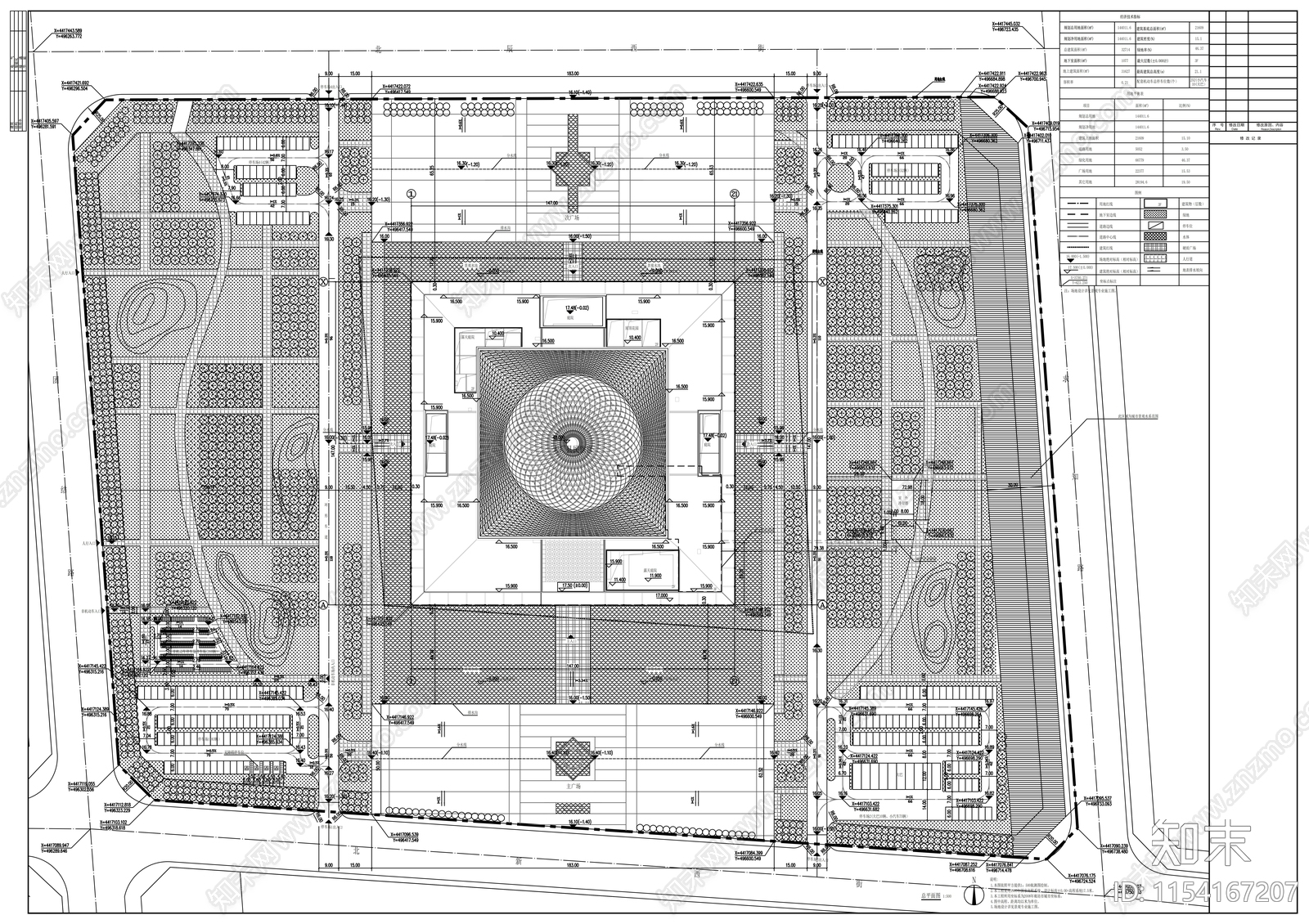 半圆形市级民族宫建筑cad施工图下载【ID:1154167207】