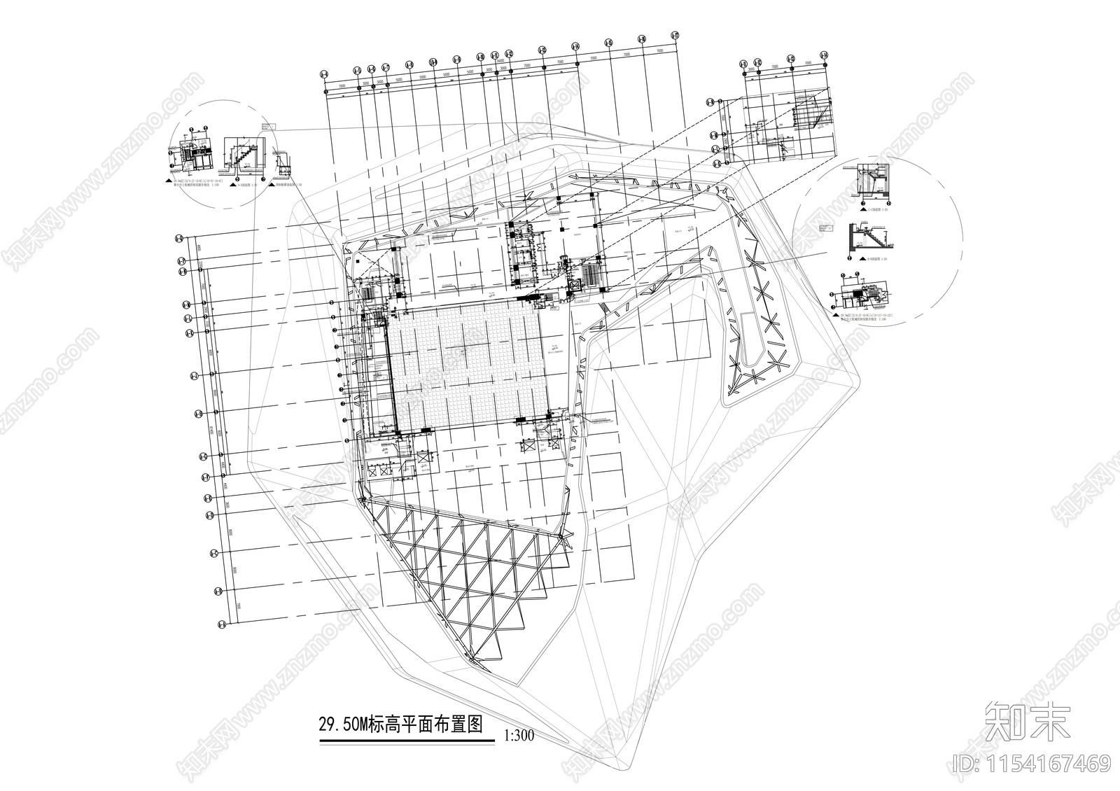 大型现代风格省级歌剧院设计cad施工图下载【ID:1154167469】