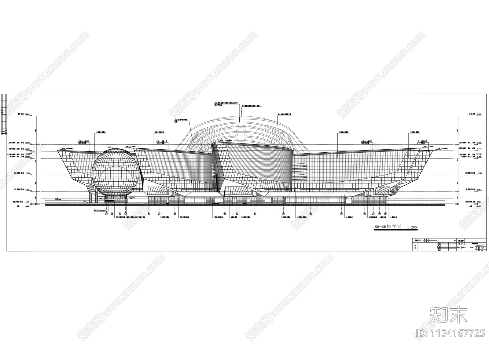 某科学中心建筑cad施工图下载【ID:1154167725】