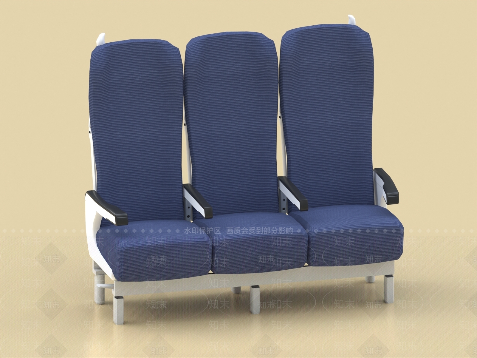 现代高铁座椅3D模型下载【ID:1154167907】