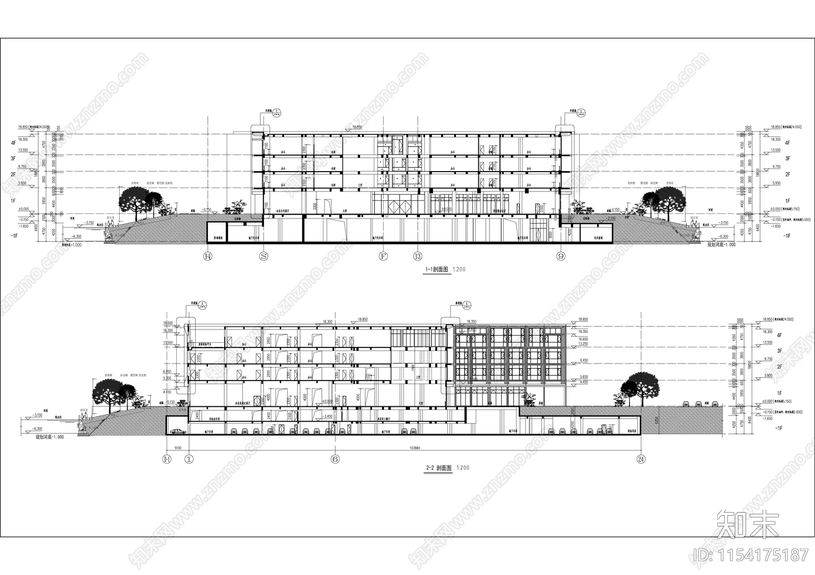 壹创商务中心建设项目cad施工图下载【ID:1154175187】