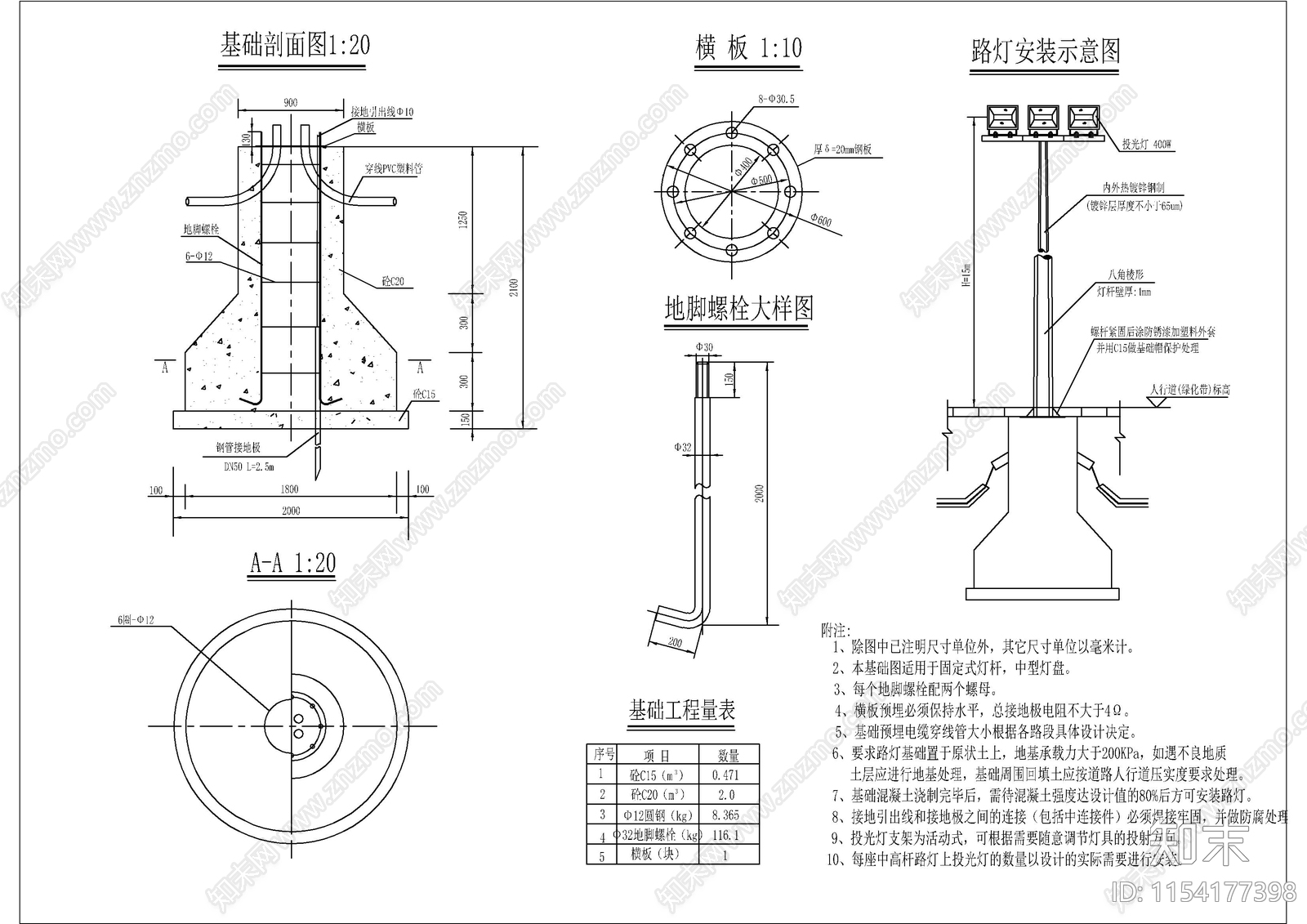 市政电气工程节点cad施工图下载【ID:1154177398】