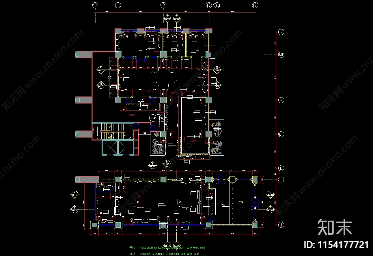 法式餐厅室内cad施工图下载【ID:1154177721】