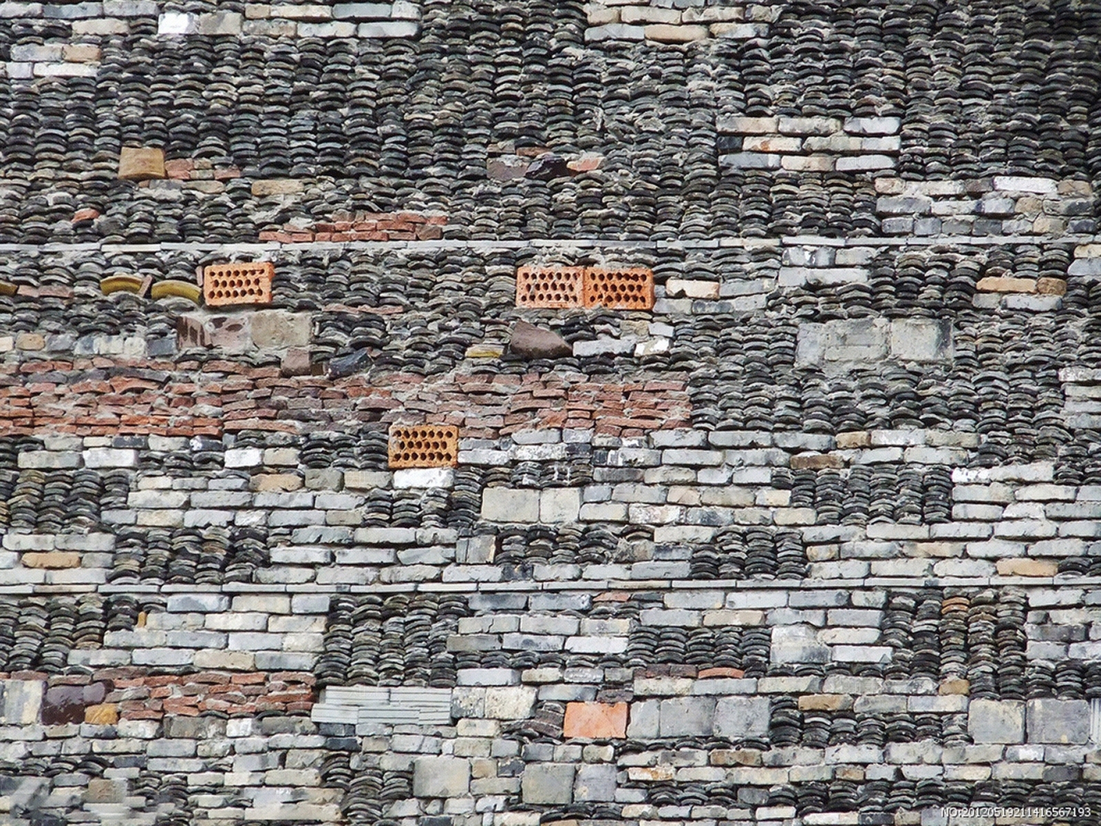 中式青砖瓦片文化石墙贴图下载【ID:1154180743】