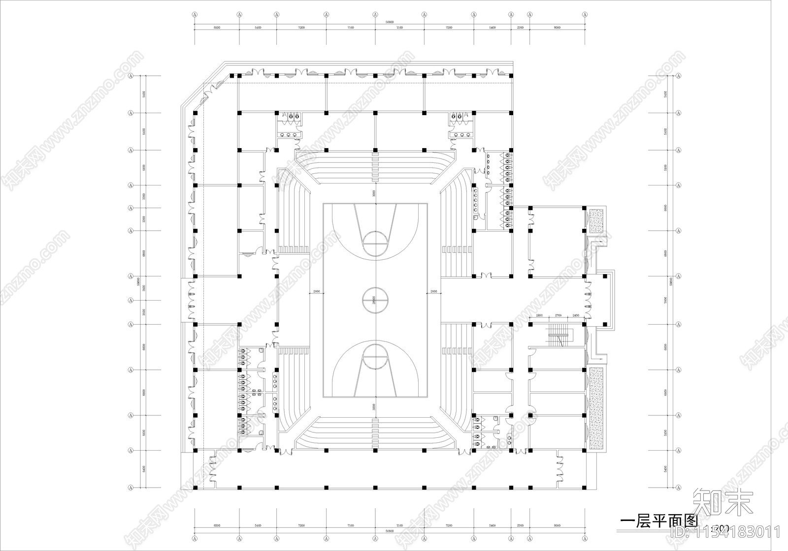 体育馆建筑施工图下载【ID:1154183011】