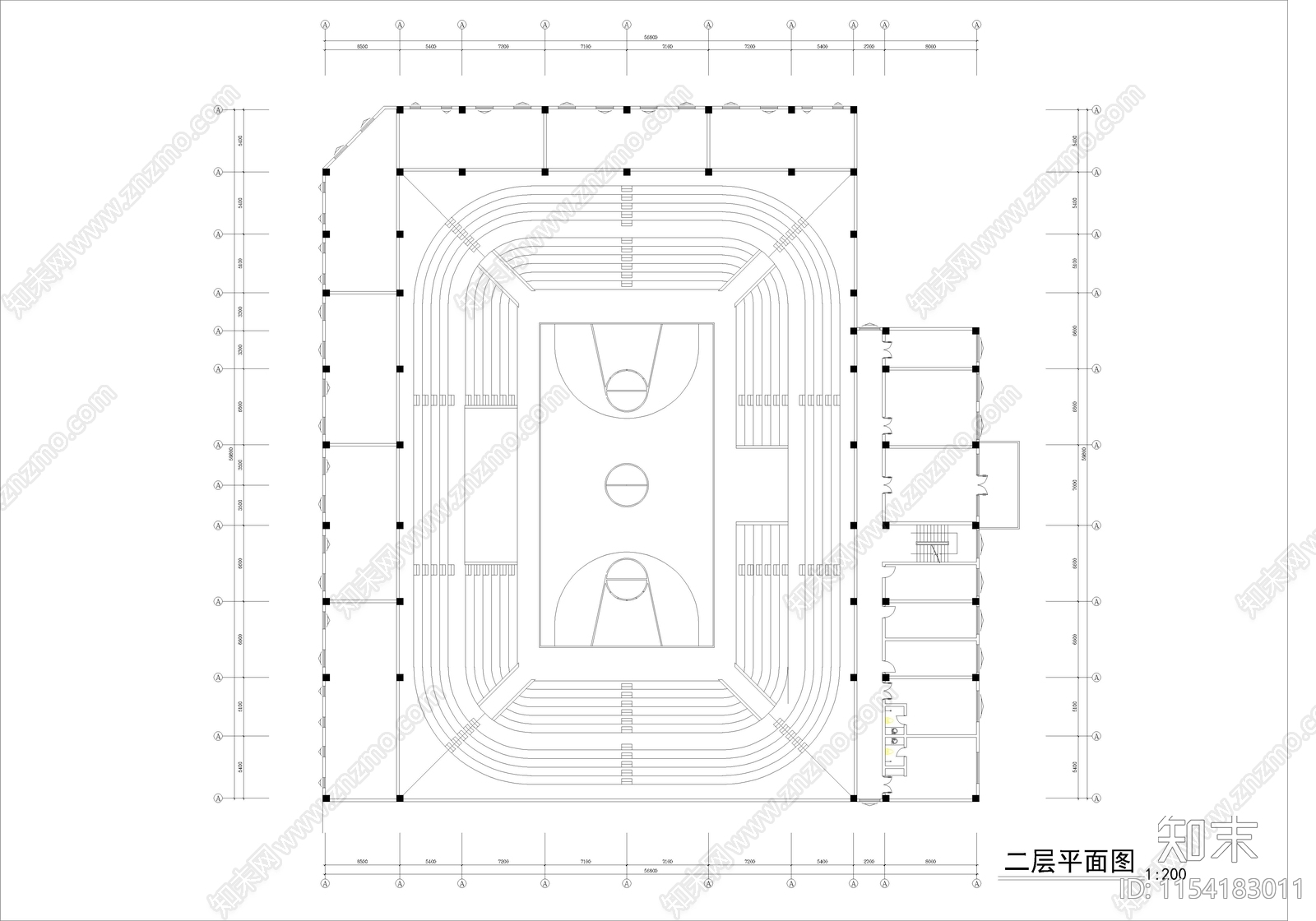 体育馆建筑施工图下载【ID:1154183011】