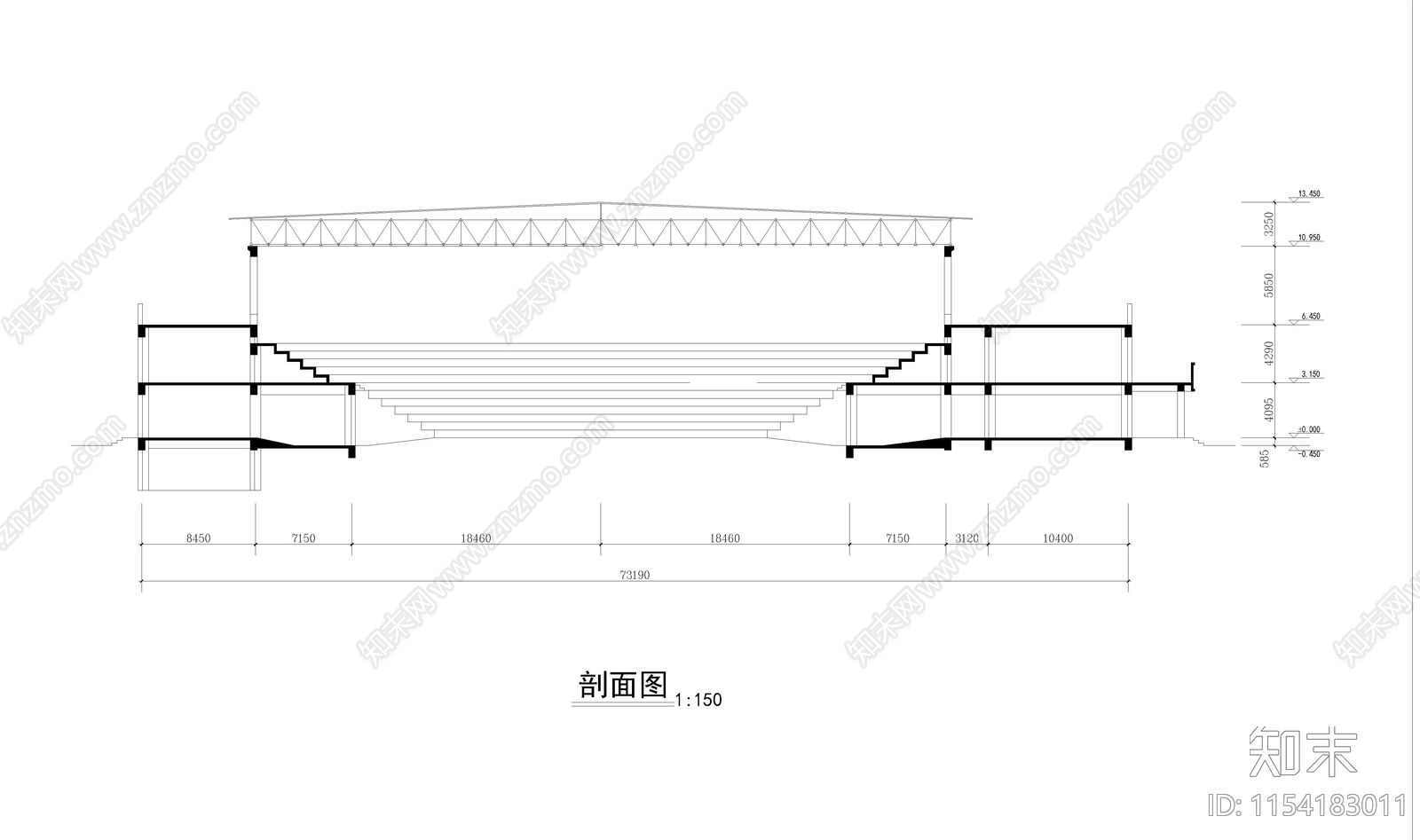 体育馆建筑施工图下载【ID:1154183011】