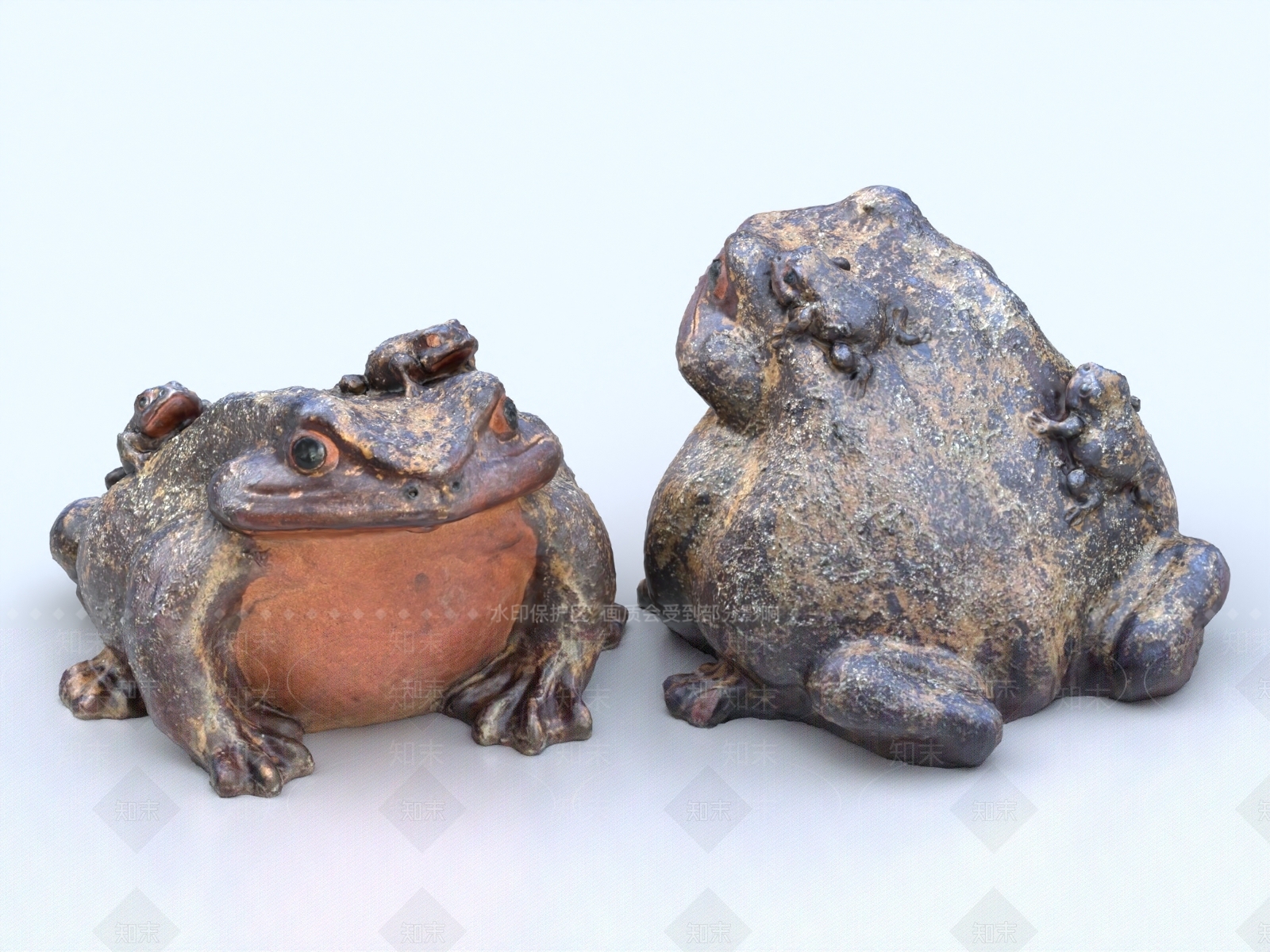 现代青蛙雕塑3D模型下载【ID:1154183541】