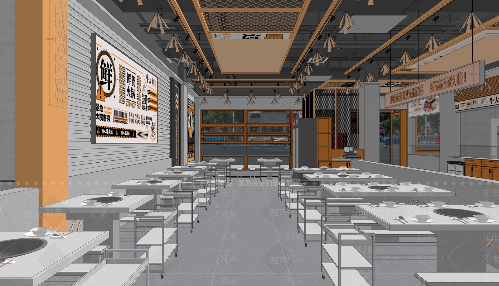现代火锅店SU模型下载【ID:1154188191】