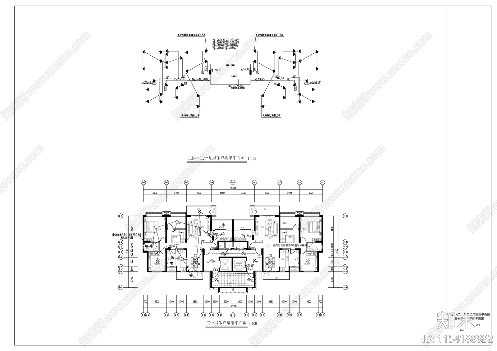 高层住宅楼建筑电气施工图下载【ID:1154188882】