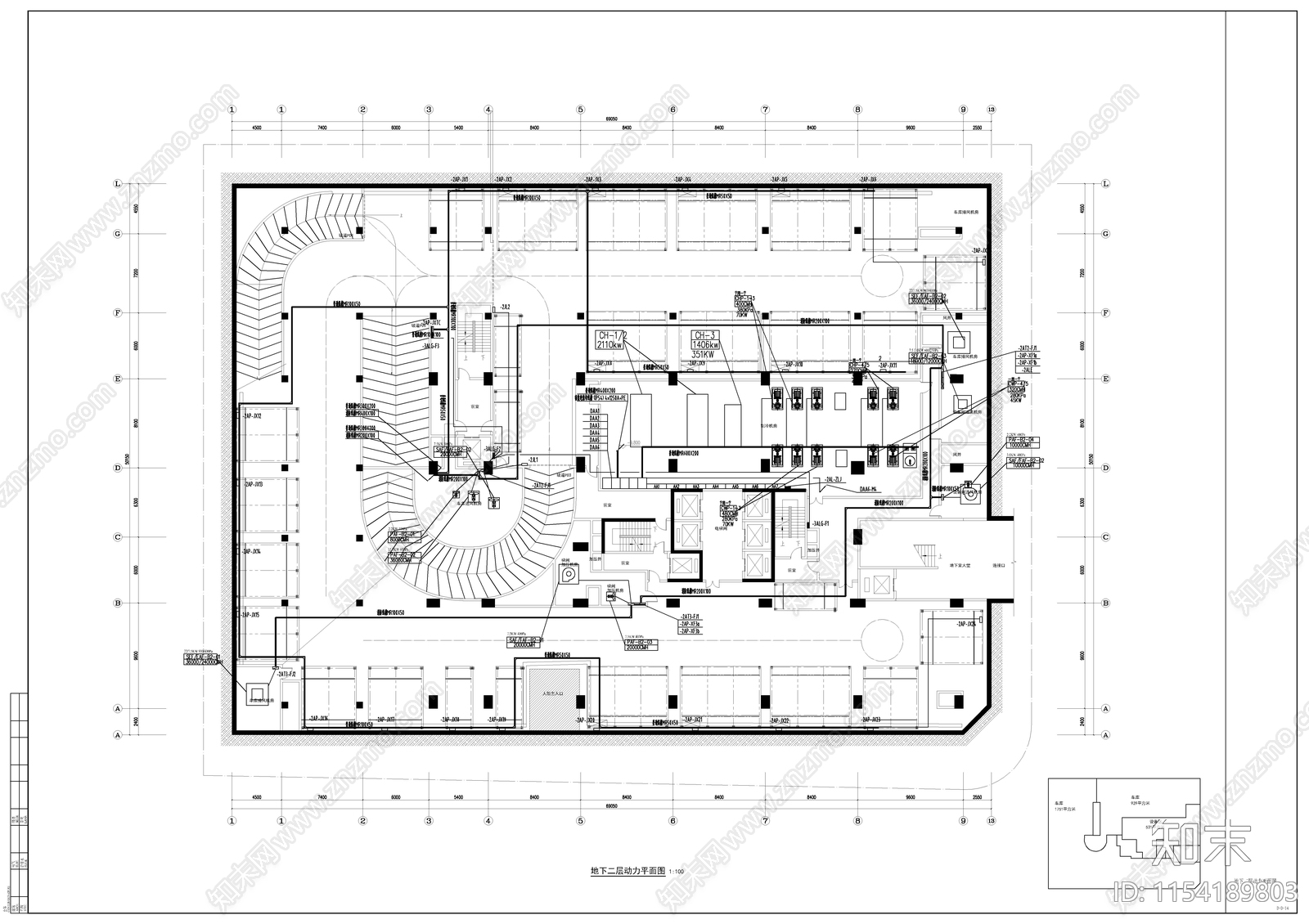 酒店服务式公寓电气cad施工图下载【ID:1154189803】