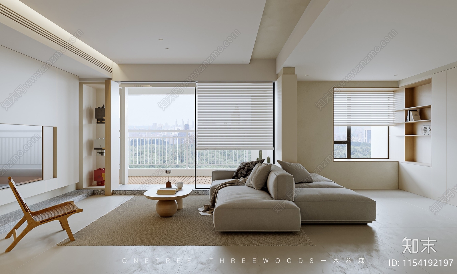 现代简约奶油风住宅空间室内cad施工图下载【ID:1154192197】