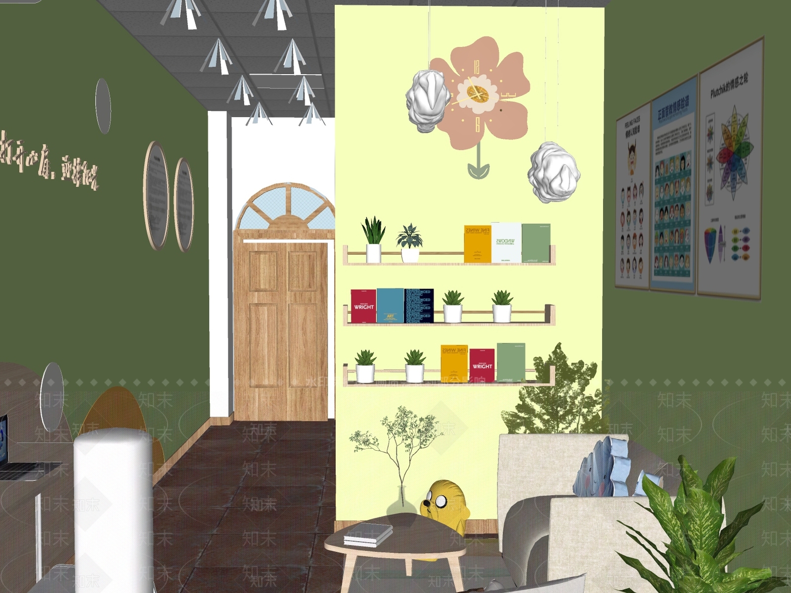 现代心理咨询室SU模型下载【ID:1154193836】