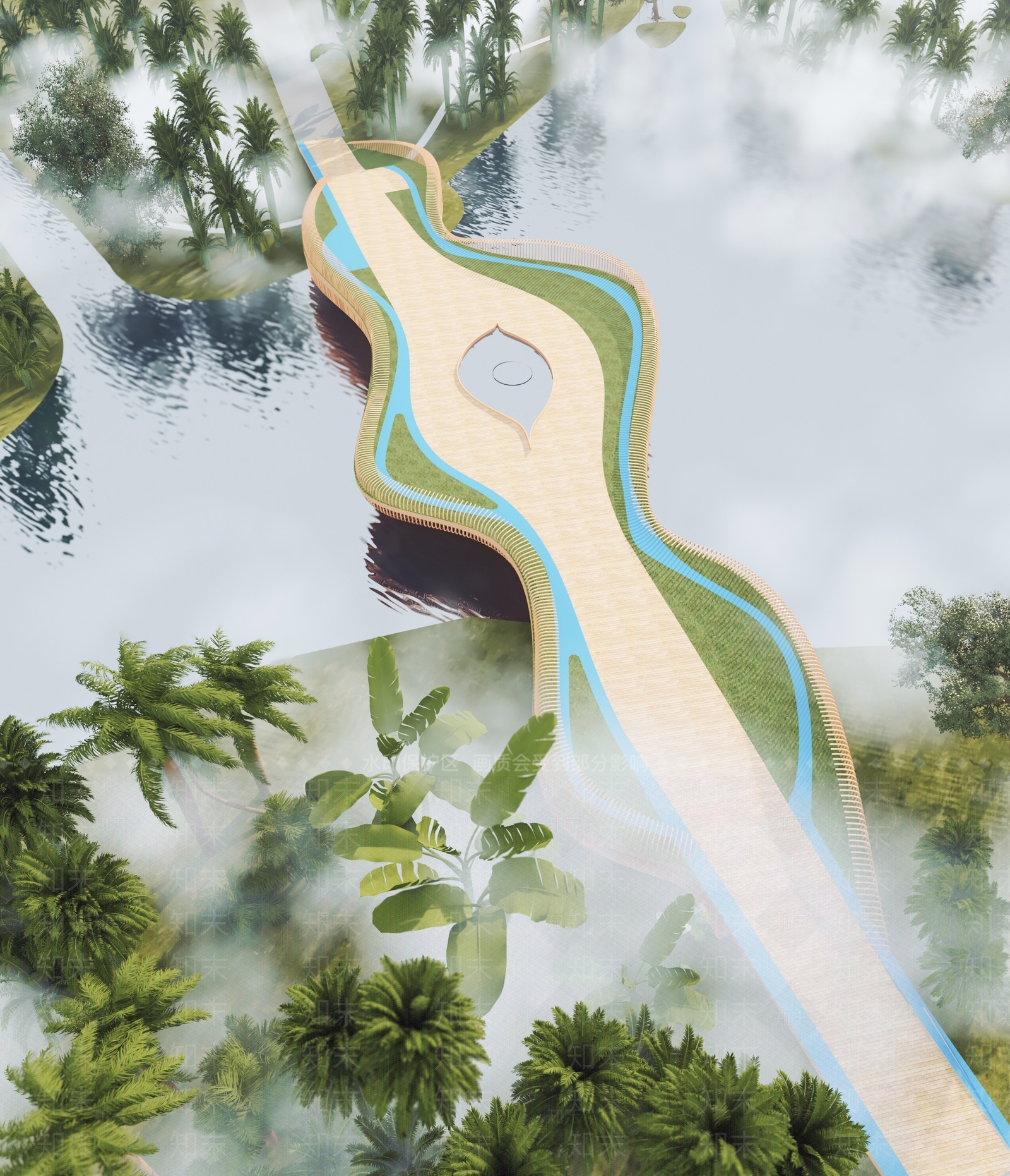 现代景观桥3D模型下载【ID:1154193803】