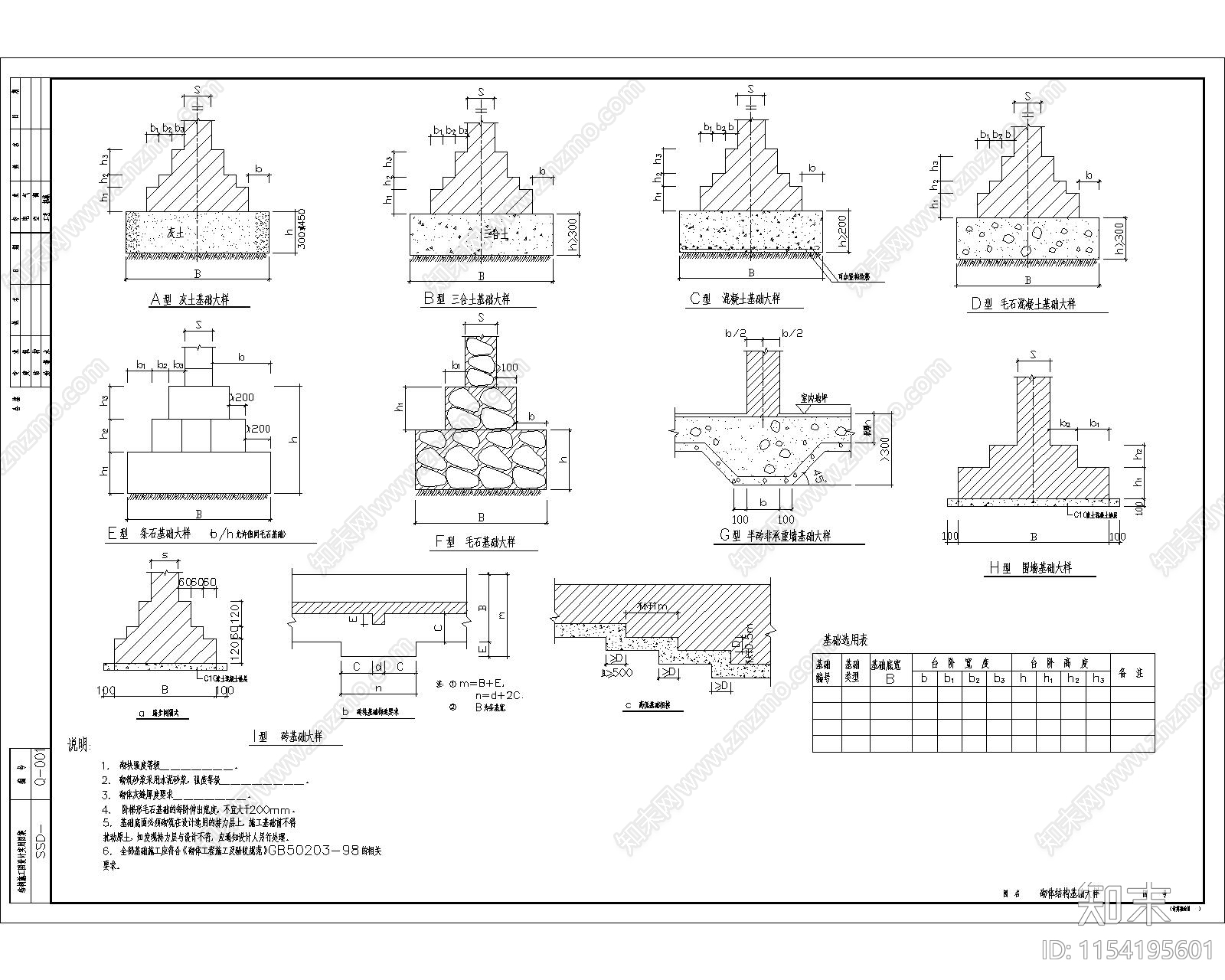 砌体结构基础节点施工图下载【ID:1154195601】