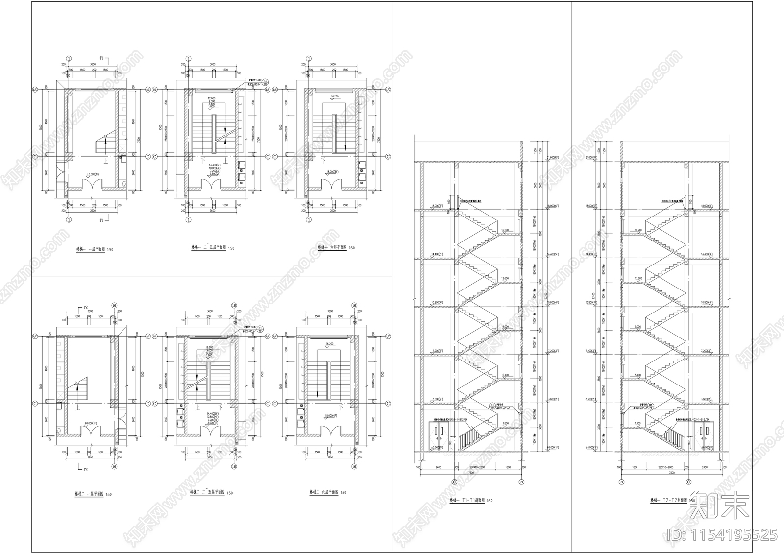 现代员工学生宿舍建筑平面图施工图下载【ID:1154195525】