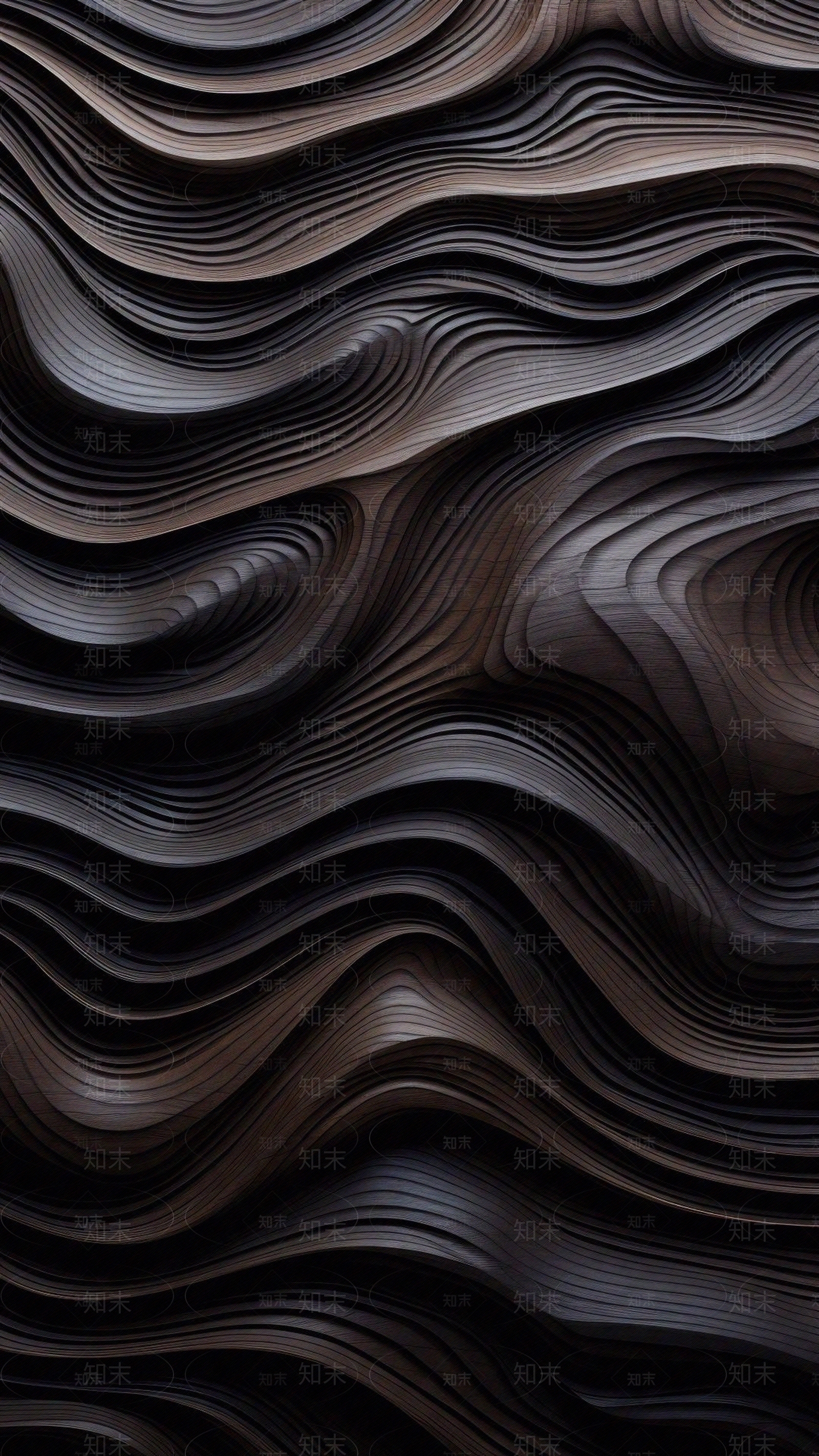 波浪形胡桃木木刻木雕贴图下载【ID:1154196191】