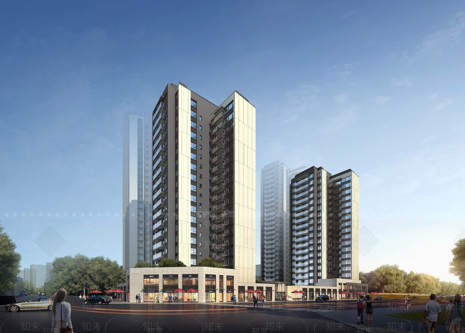 现代小区建筑SU模型下载【ID:1154200158】