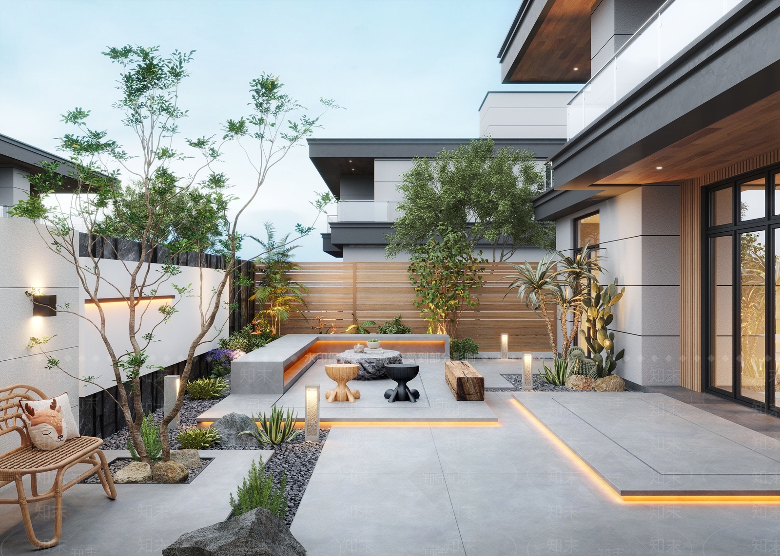 现代居家庭院3D模型下载【ID:1154202769】