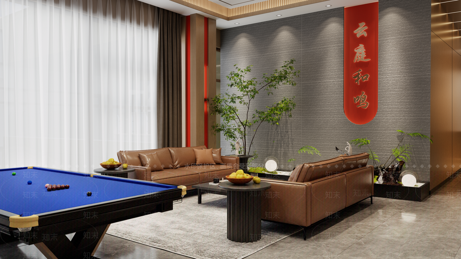 现代棋牌会所接待大厅SU模型下载【ID:1157268060】