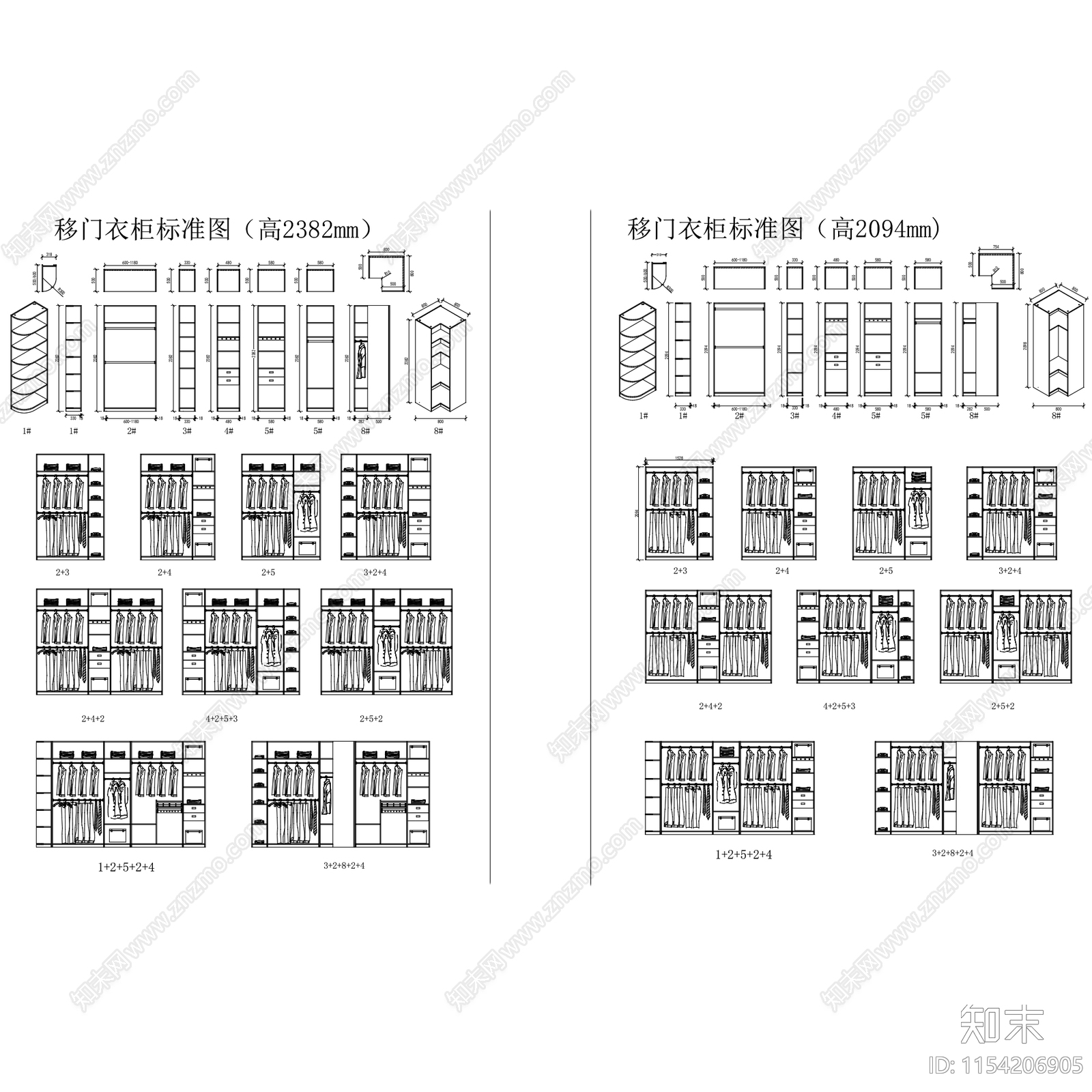 衣帽间衣柜室内家具柜体节点施工图下载【ID:1154206905】