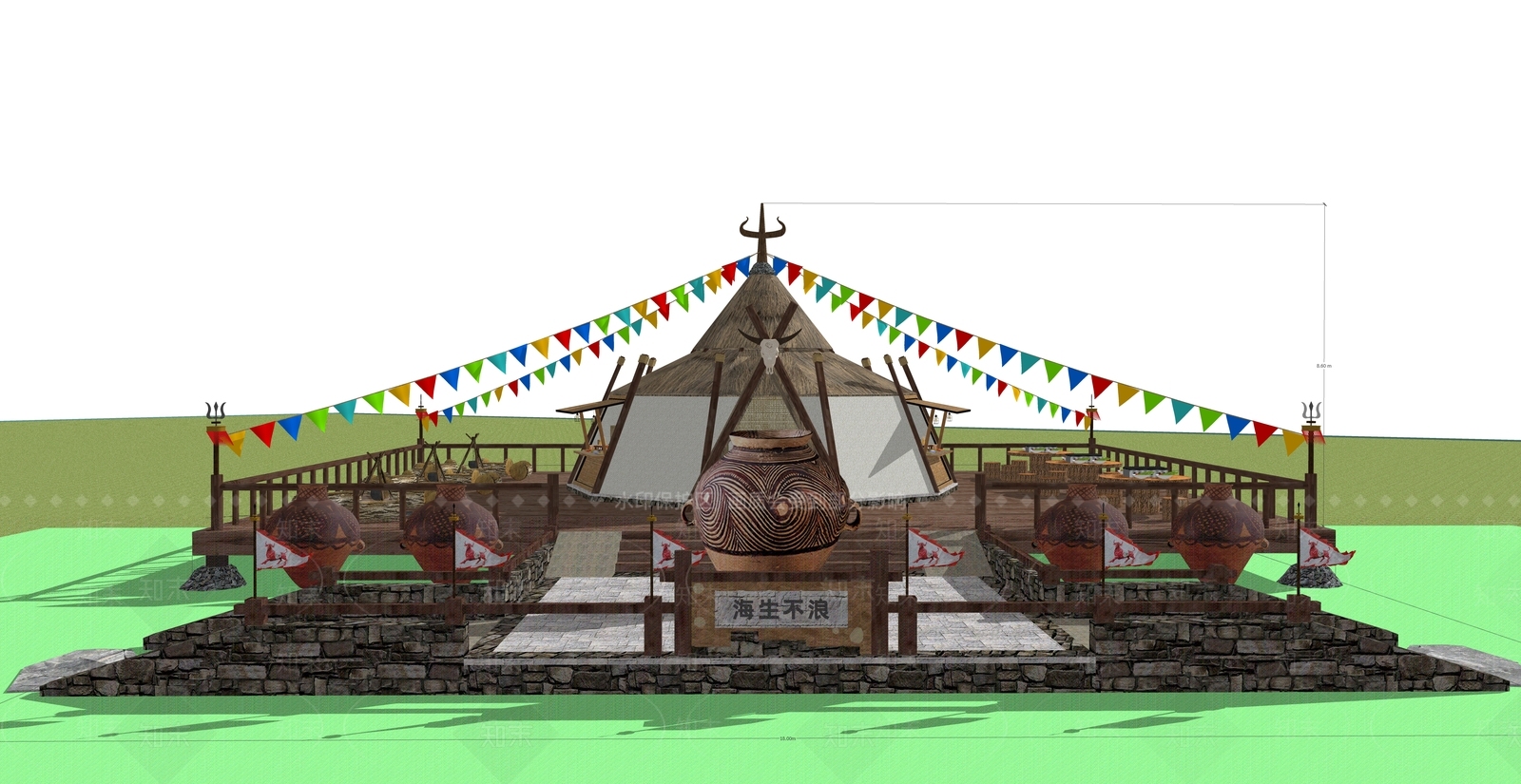 驿站露营地帐篷SU模型下载【ID:1154206928】