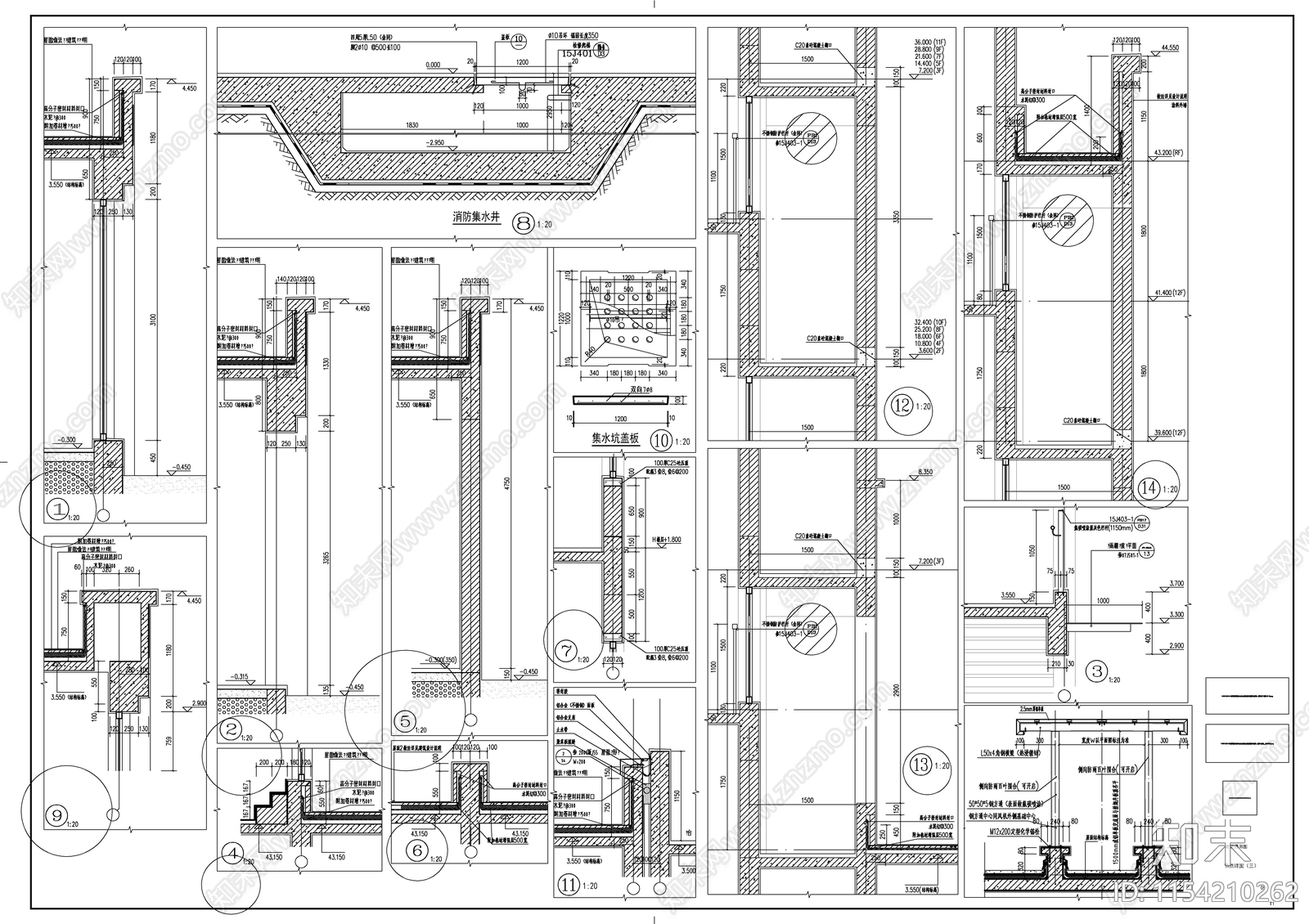 十二层现代风格框架结构宿舍楼建筑cad施工图下载【ID:1154210262】