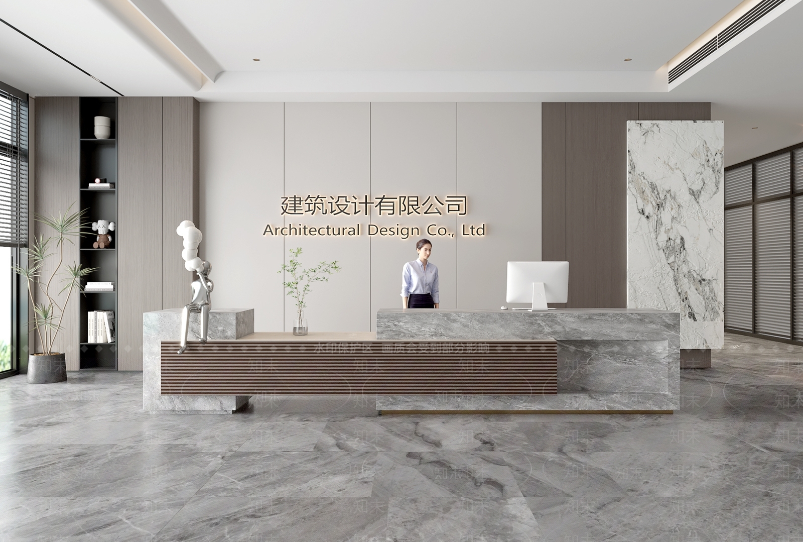 现代公司前台SU模型下载【ID:1154212706】