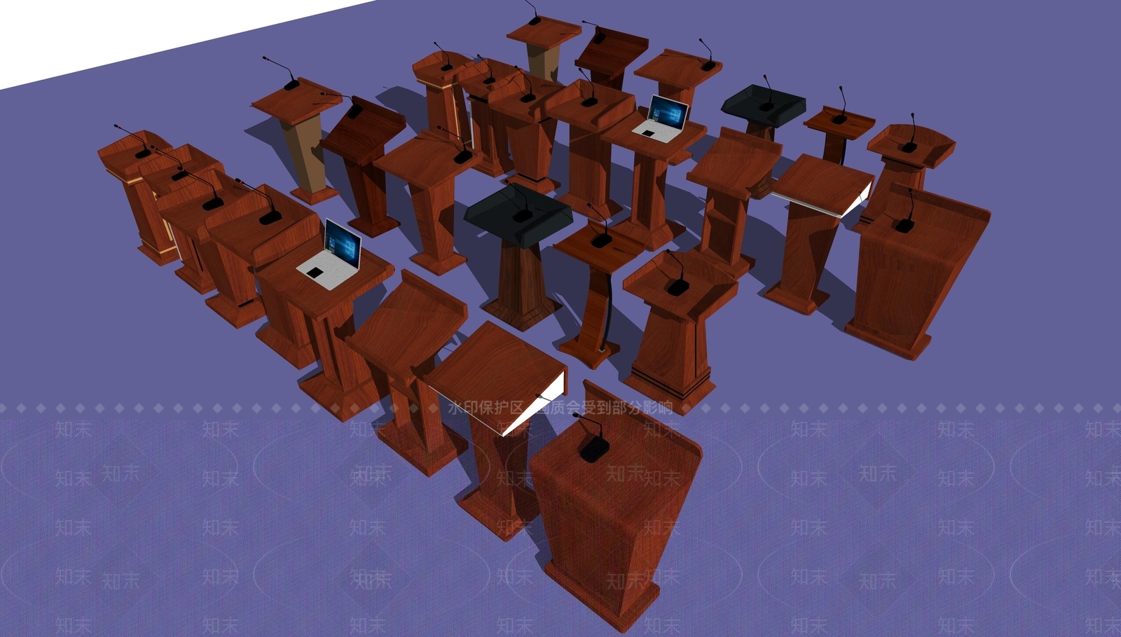 现代演讲台SU模型下载【ID:1154214829】