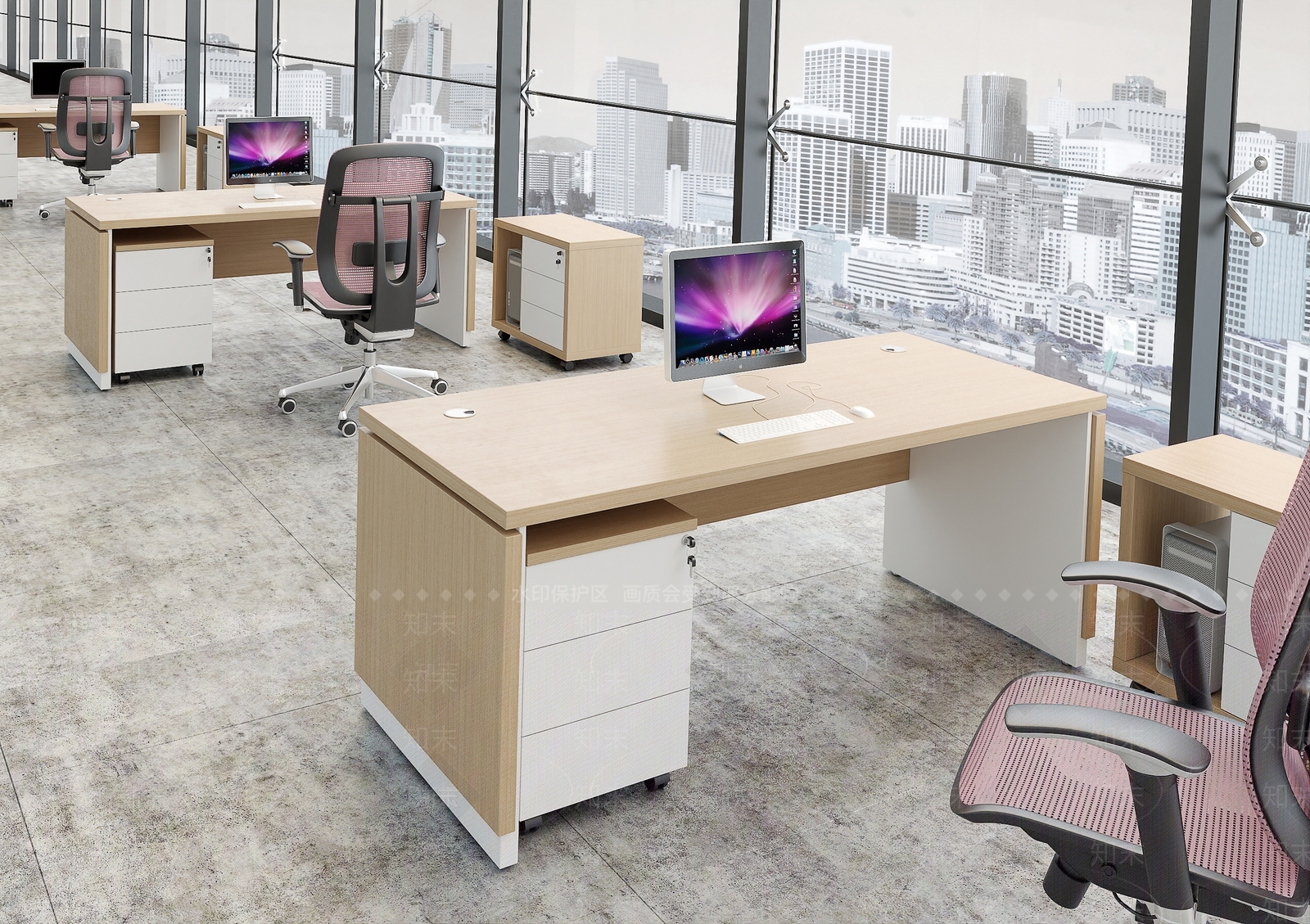现代办公桌椅SU模型下载【ID:1154219759】