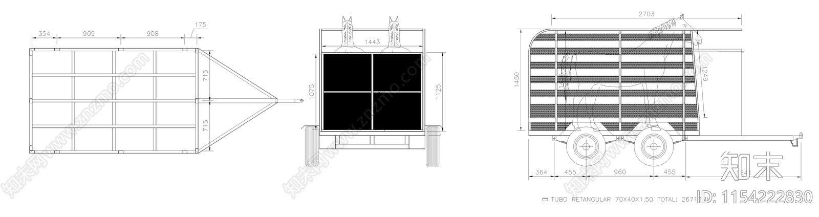 2024拉马车cad施工图下载【ID:1154222830】