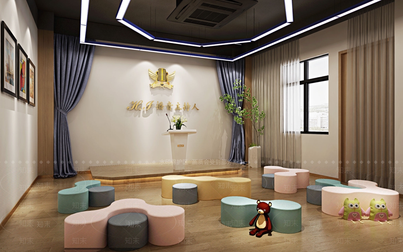 现代舞蹈室3D模型下载【ID:1154225384】