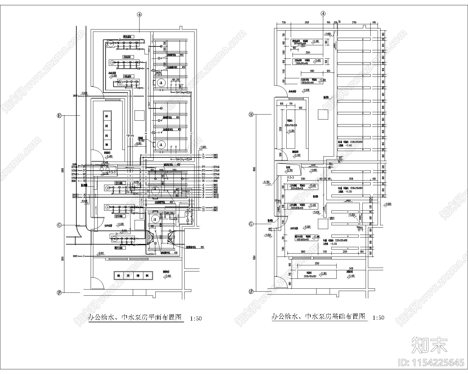 泵房大样图cad施工图下载【ID:1154225645】