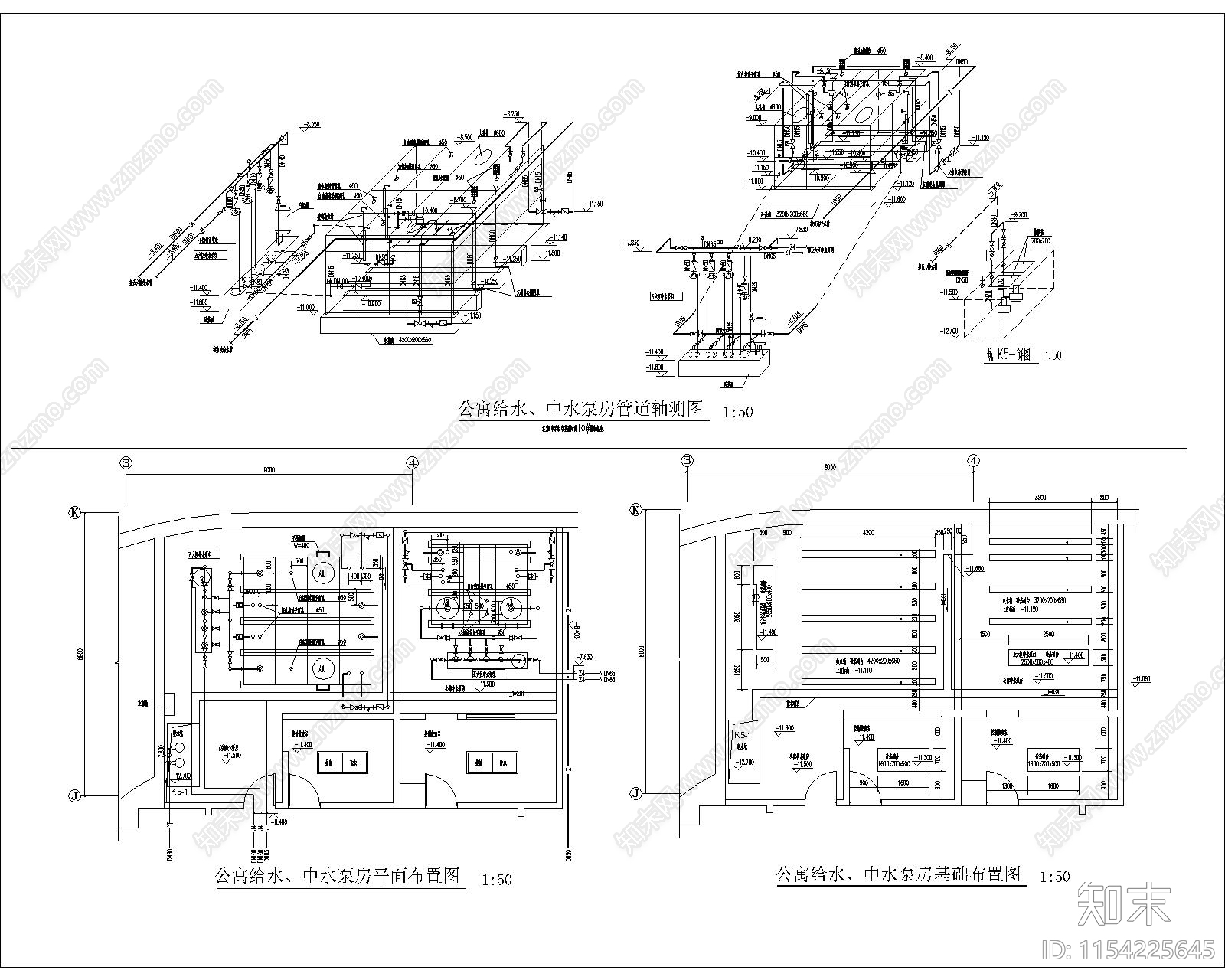 泵房大样图cad施工图下载【ID:1154225645】