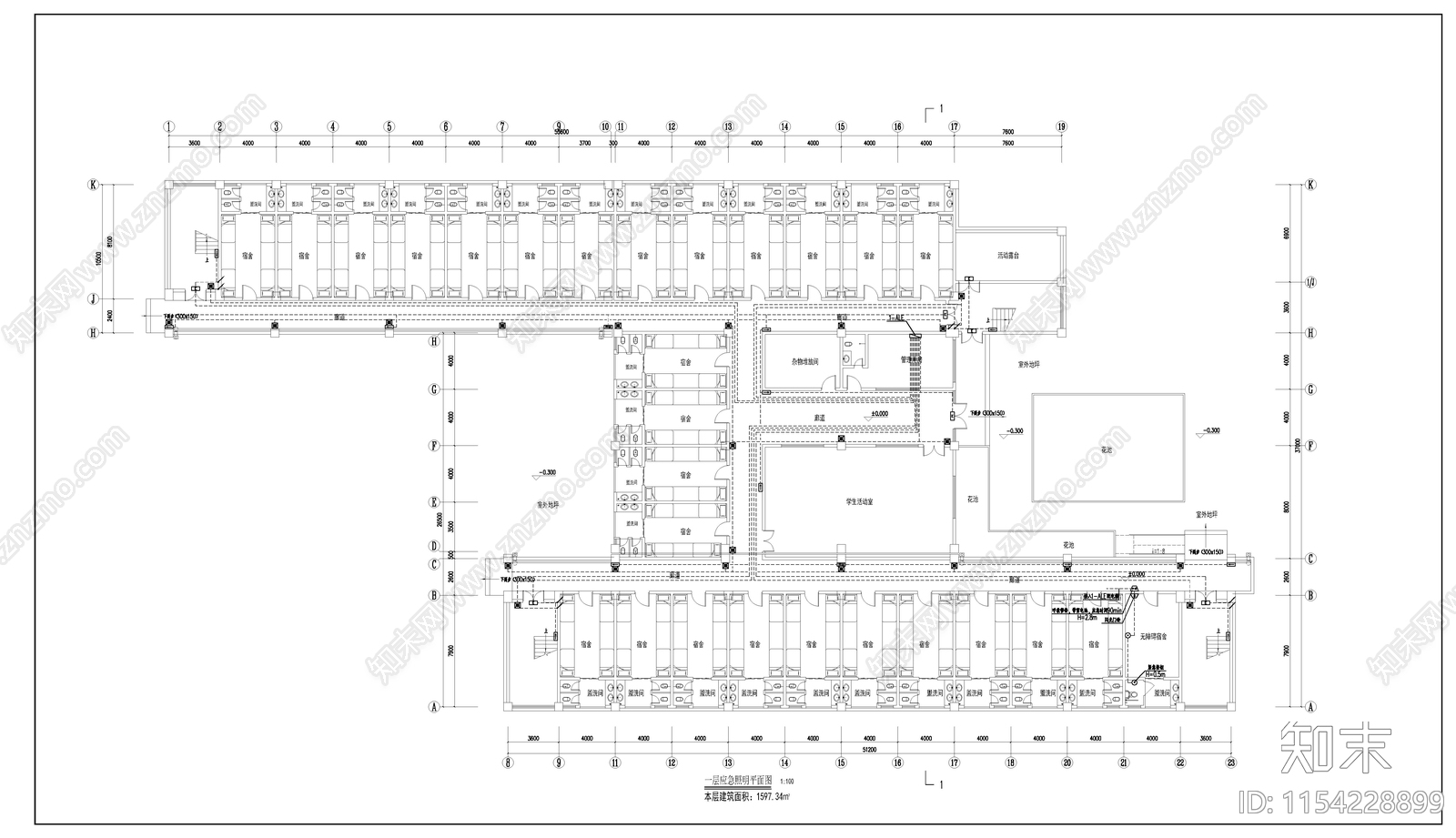 某学校男生宿舍楼电气工程施工图下载【ID:1154228899】