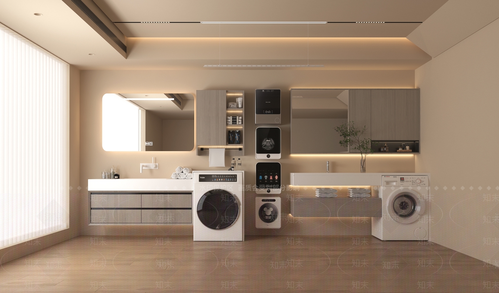 现代洗衣机柜3D模型下载【ID:1154230021】