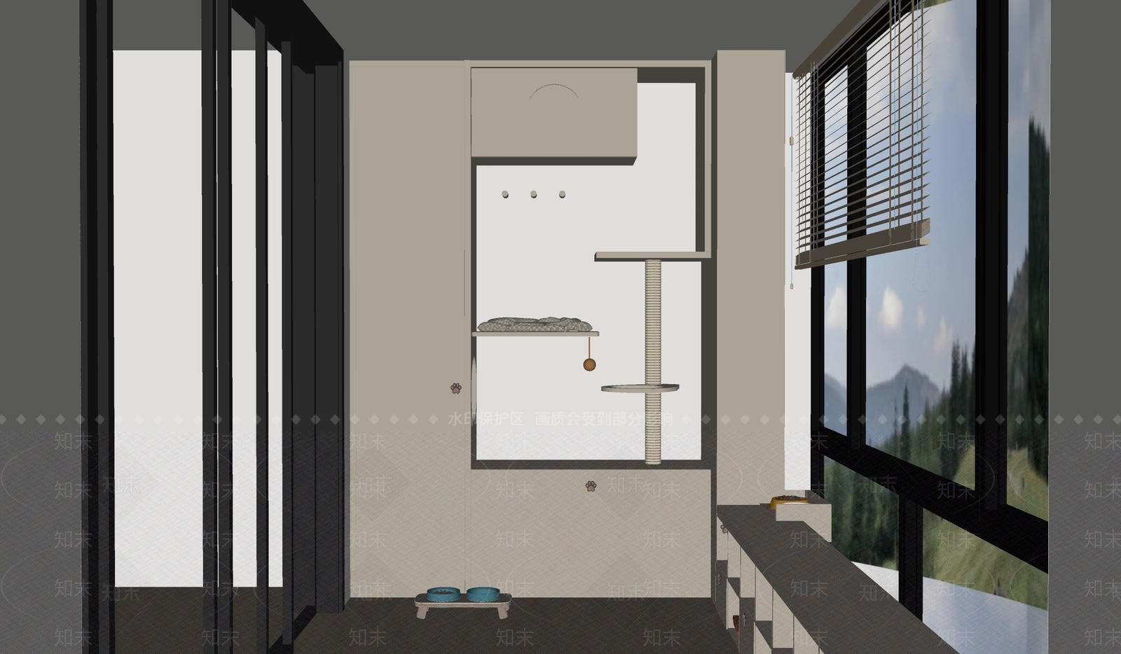 现代家居阳台SU模型下载【ID:1154230831】