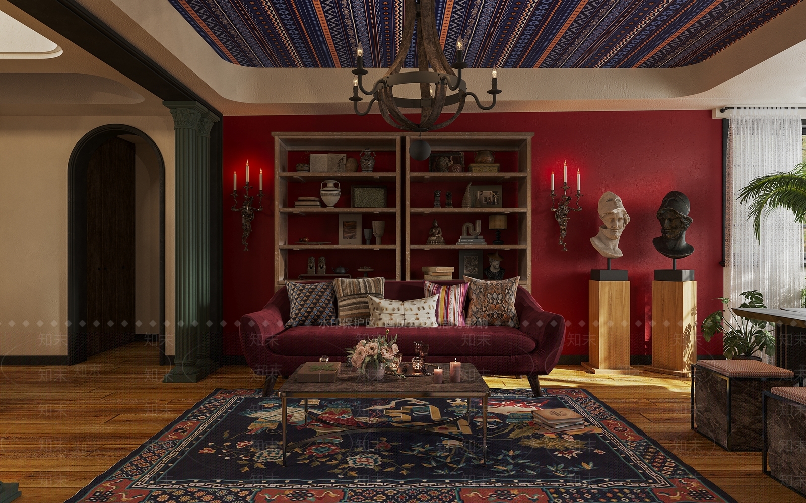 美式混搭公寓客厅3D模型下载【ID:1154231840】