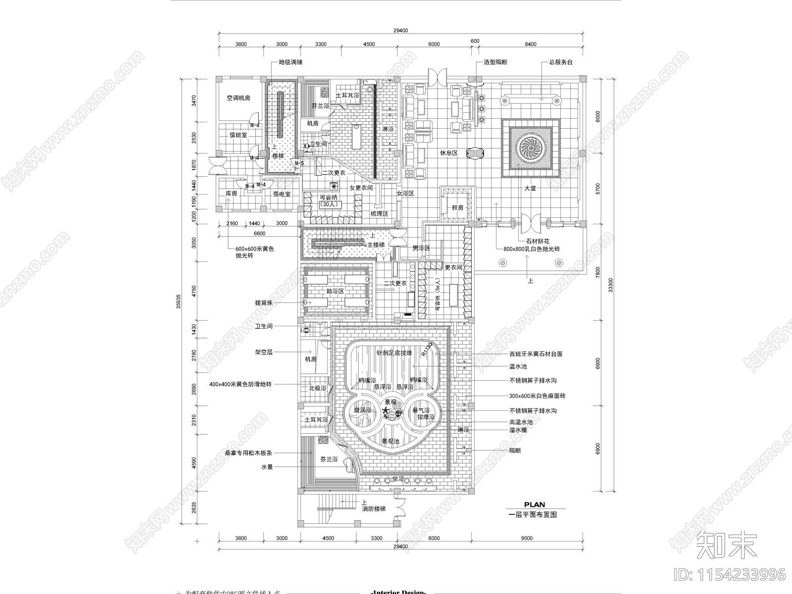 100套洗浴桑拿足浴室内空间cad施工图下载【ID:1154233996】