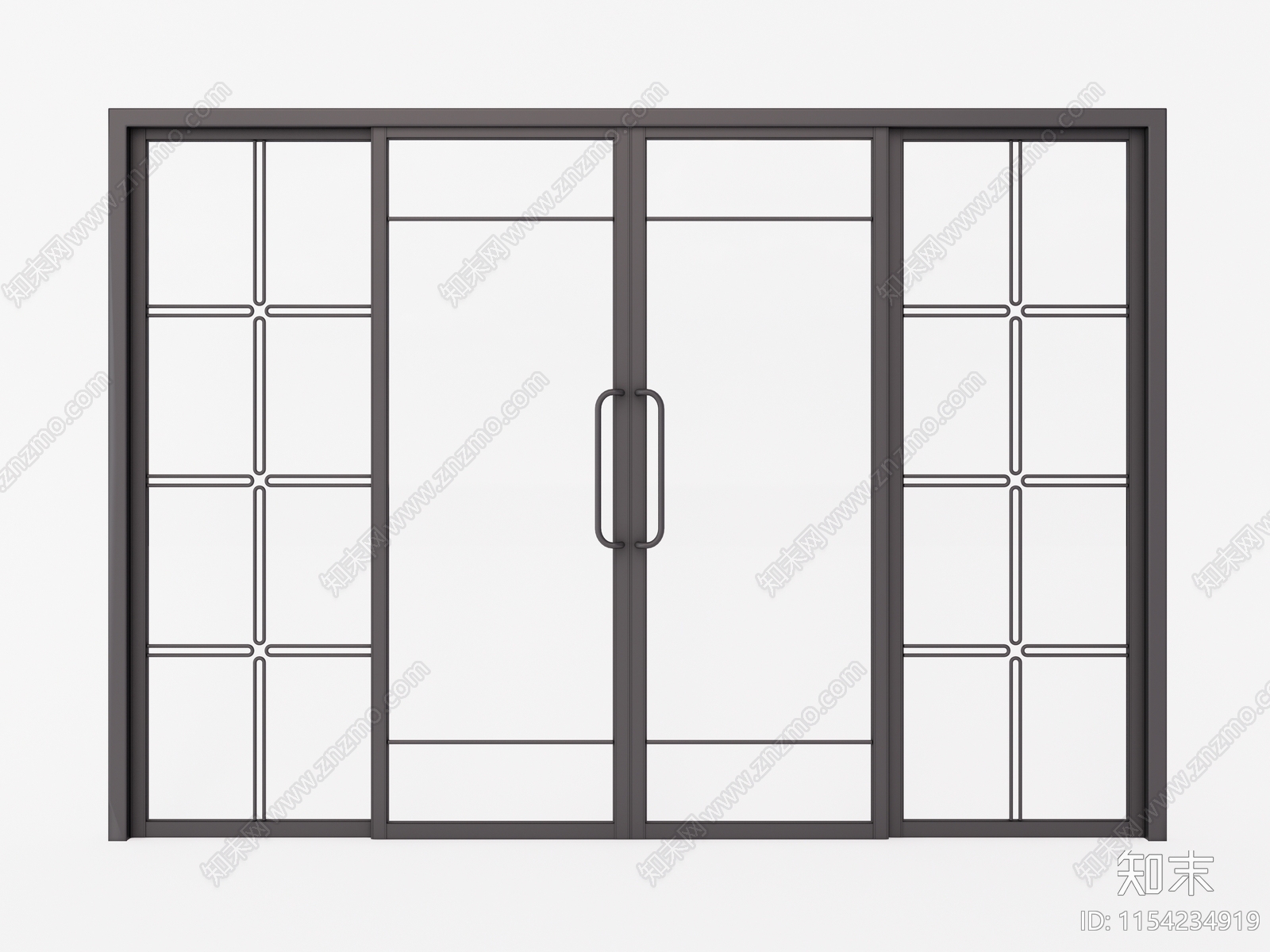 现代玻璃门SU模型下载【ID:1154234919】