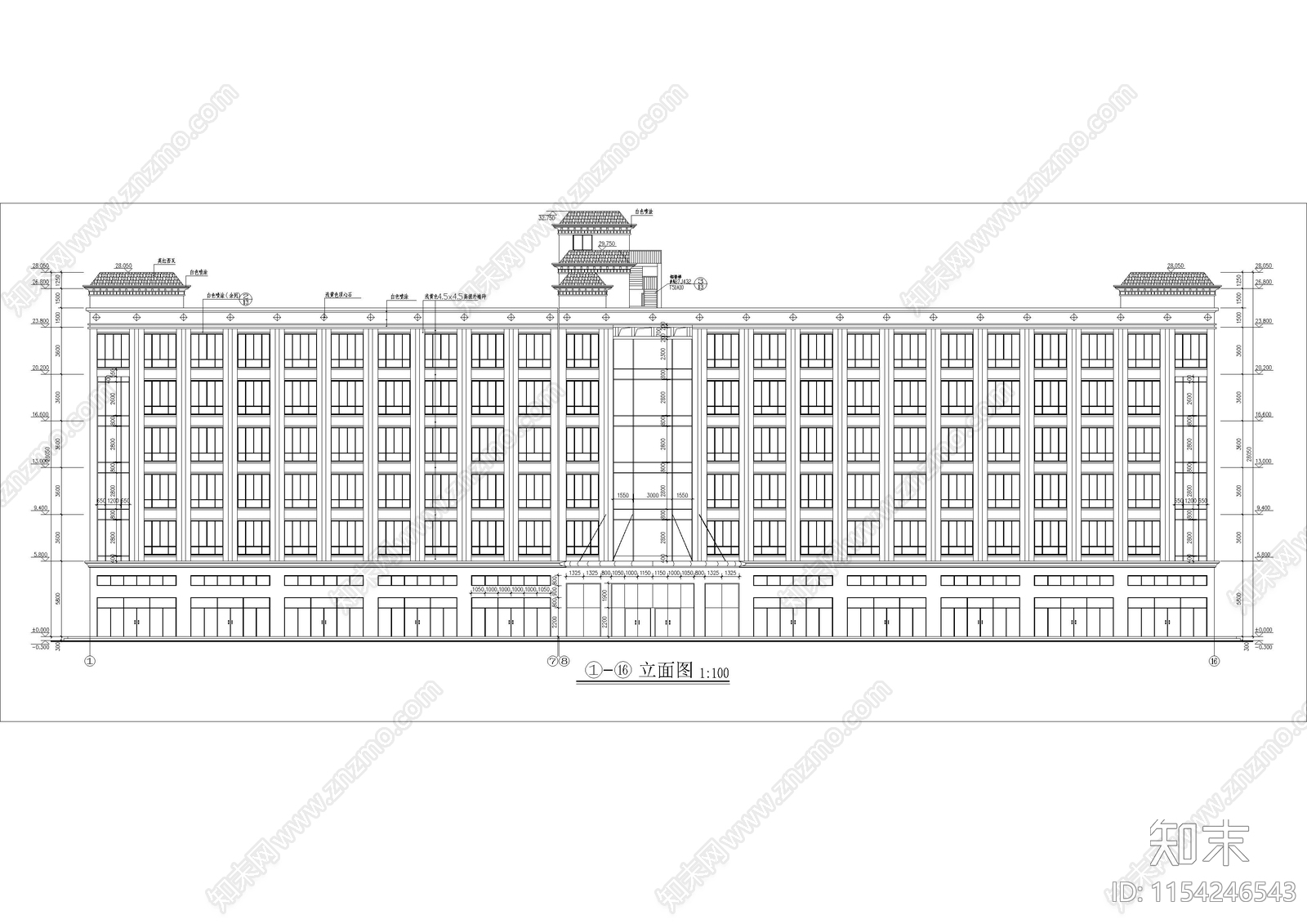 酒店设计方案建筑cad施工图下载【ID:1154246543】