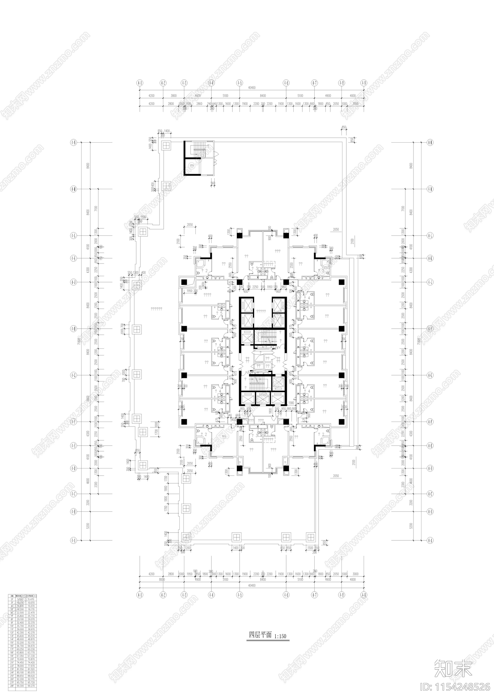 某酒店建筑cad施工图下载【ID:1154248526】